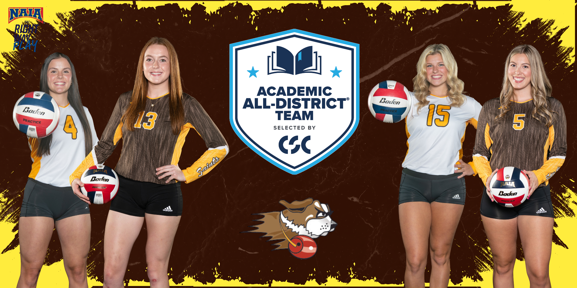 Riley Hungate, Talia Messana, Ann Simon, Alyssa Teske VB 2025 CSC All-District