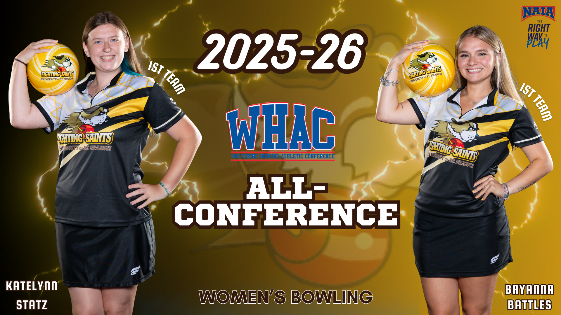 Bryanna Battles, Katelynn Statz WBWL 2025-26 WHAC All-Conference