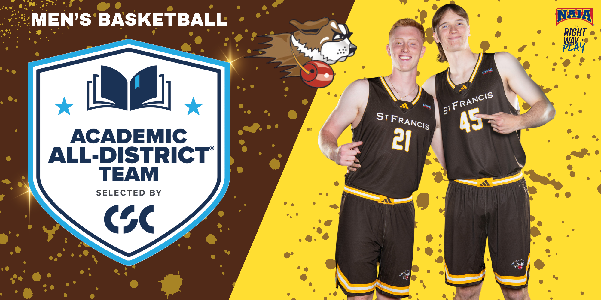 Merrick Small, Connor Casper MBKB 2025-26 CSC Academic All-District Team