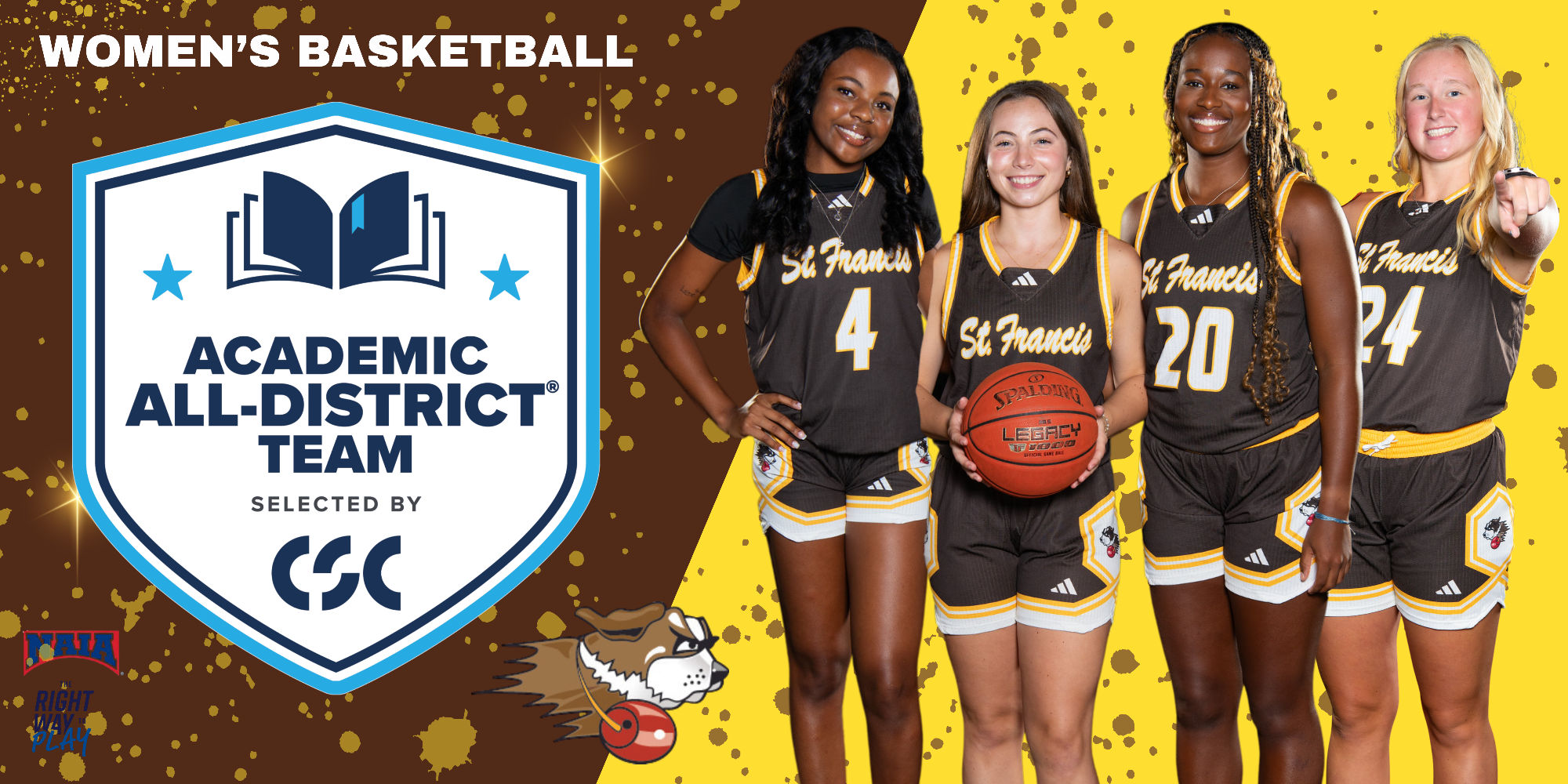 Laurelei Thormeyer, Le'lani Harris, Symone Harrell, Coryn Fromm WBKB 2025-26 CSC All-District Team