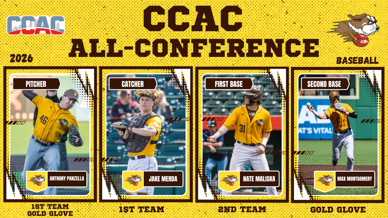 Anthony Panzella, Jake Merda, Nate Maliska, Max Montgomery BB 2026 CCAC All-Confererence Award Winners (5-4-26)