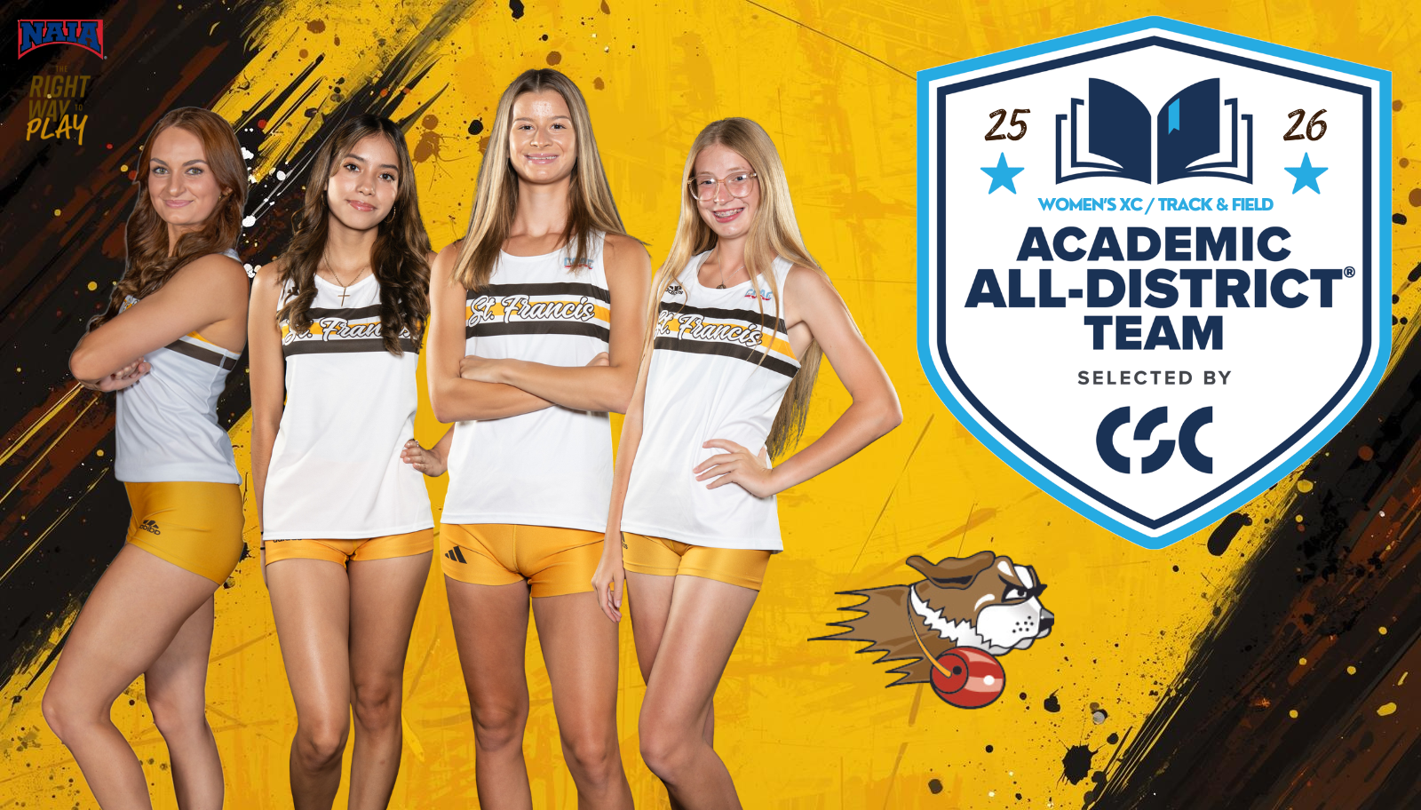 Patrycja Mwroca, Giselle Ramos, Gianna Trenter, Nicole Vollrath 2025-26 WXC WTRK CSC All-District (6/23/26)