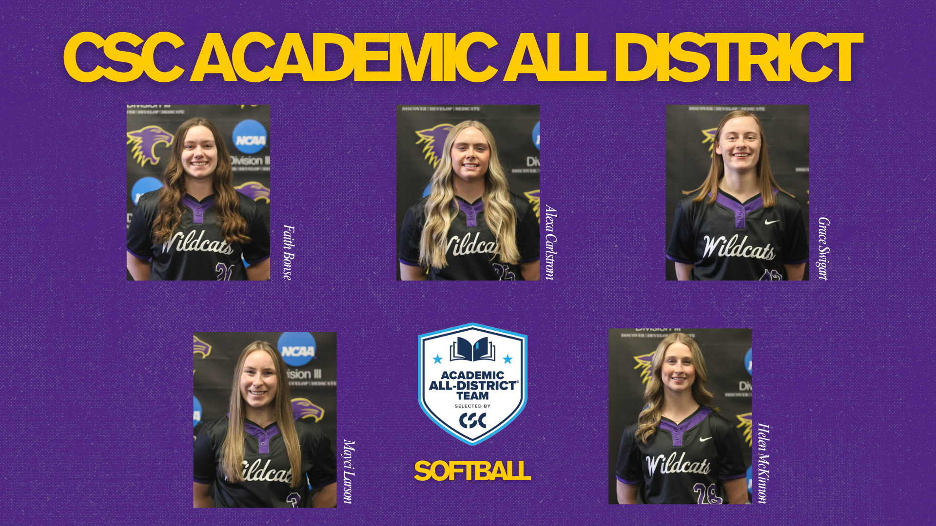 CSC Academic All District Softball