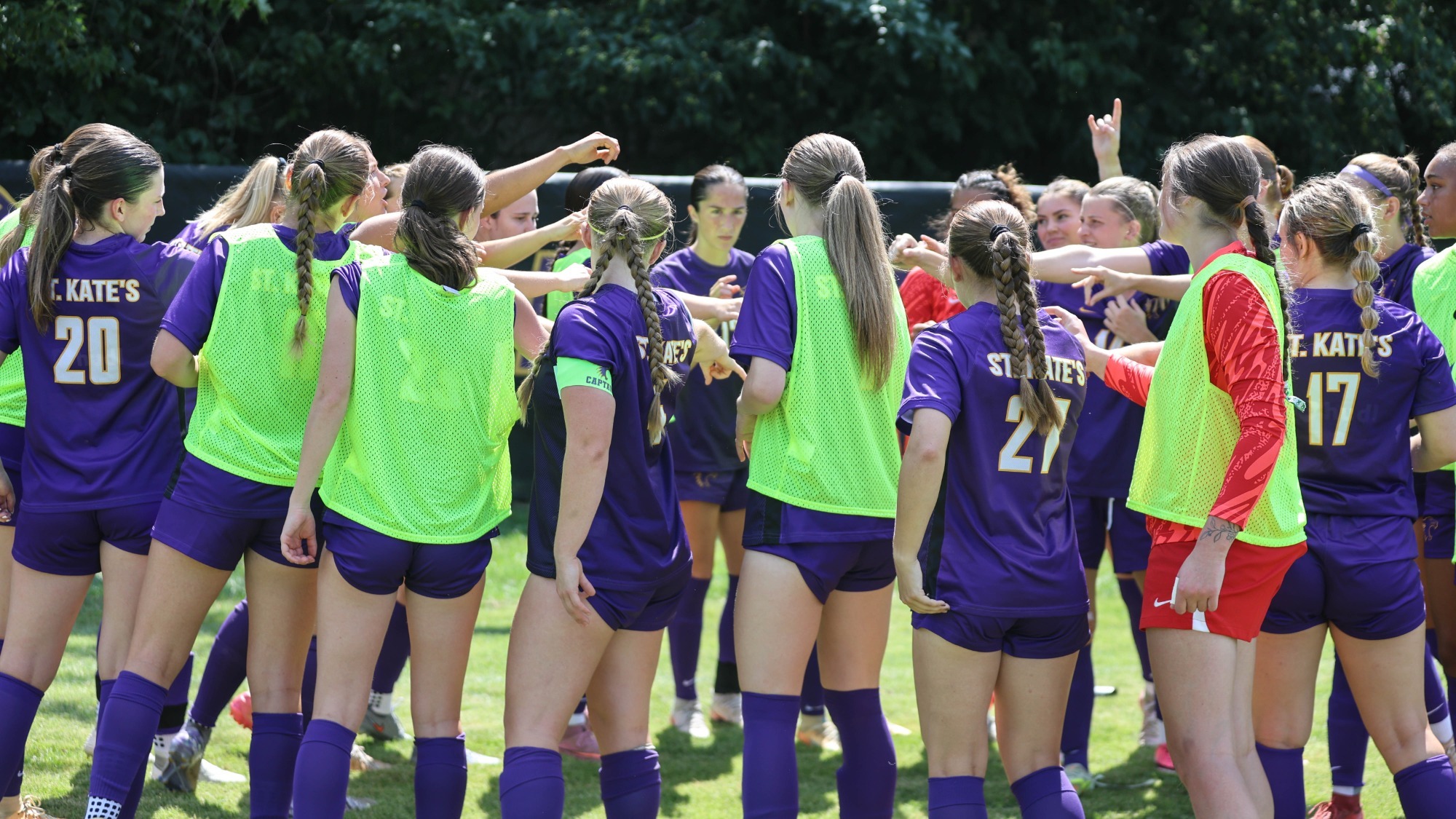 St Kates Soccer Team Huddle 