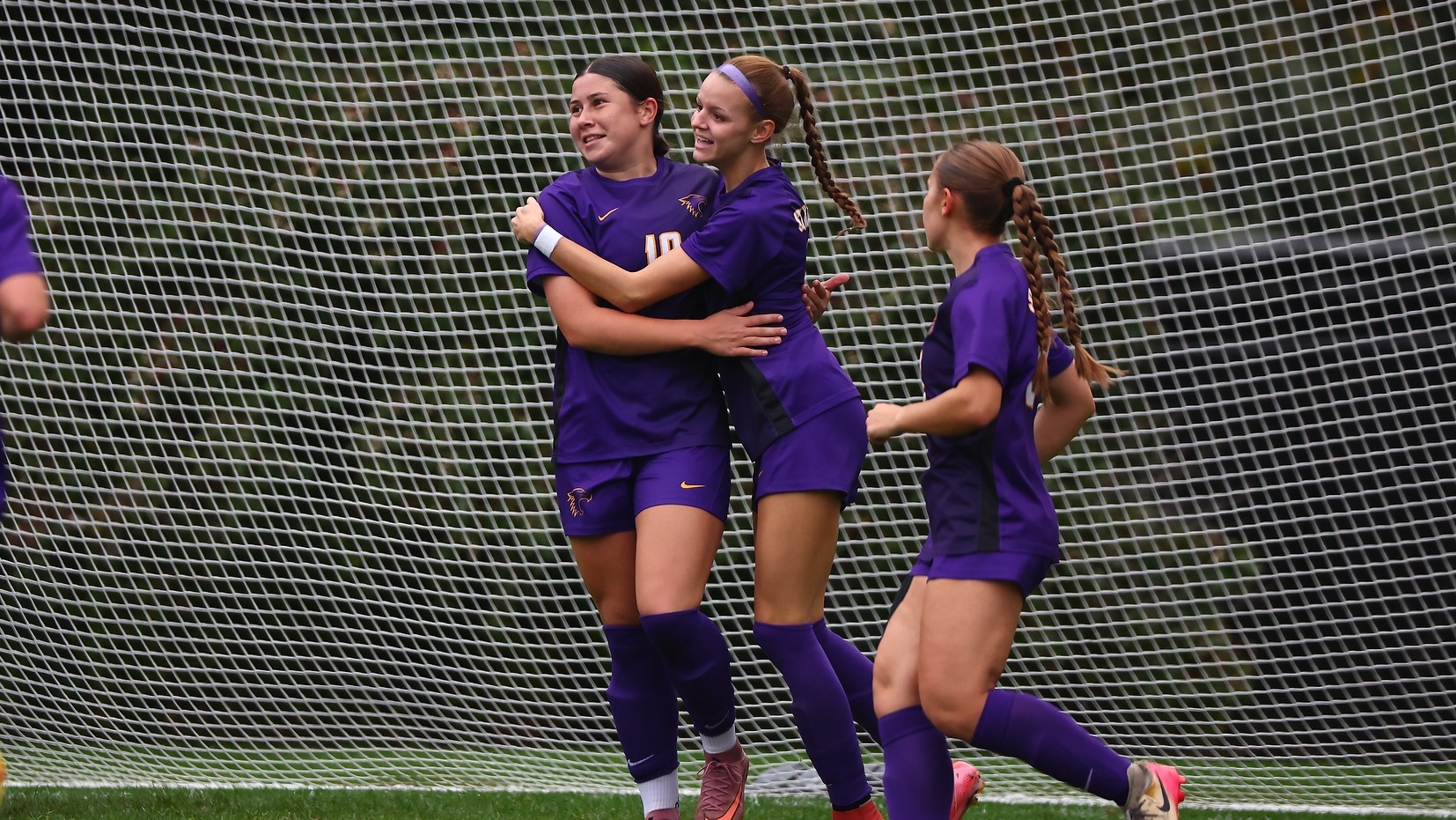 Natalie Barnes celebrating first collegaite goal