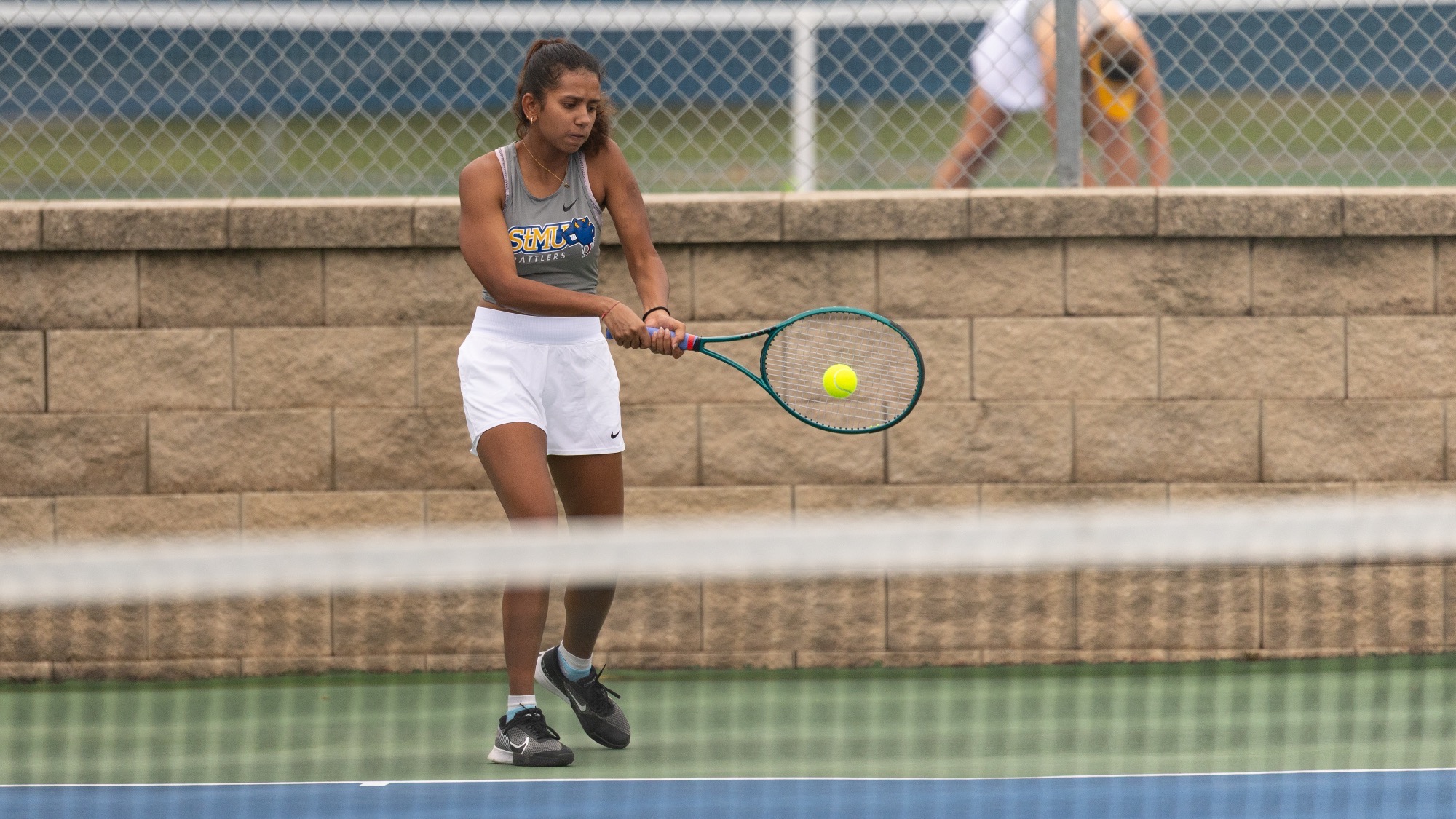 Suryanshi hits a forehand at the Brother Al Invitational.