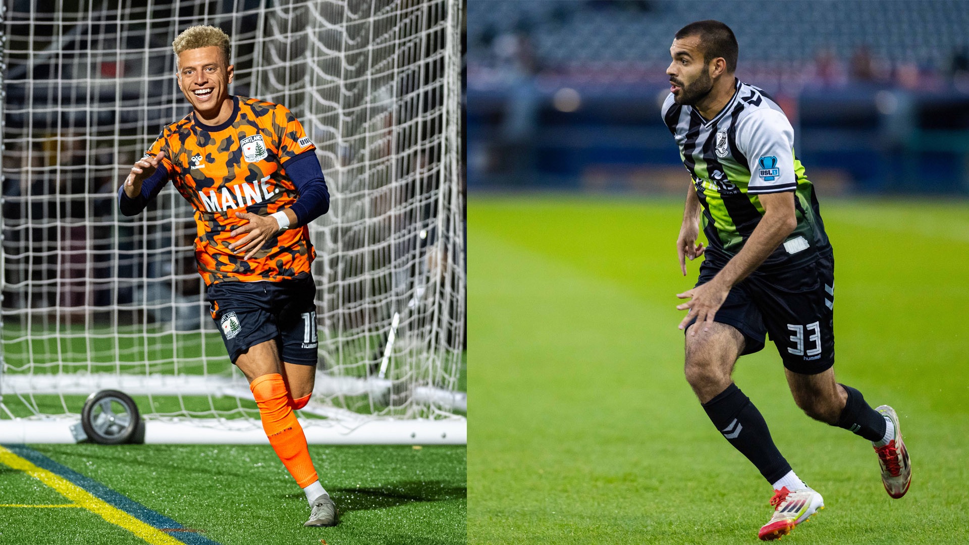 Ollie Wright on the left and Pato Botello Faz on the right in action shots.