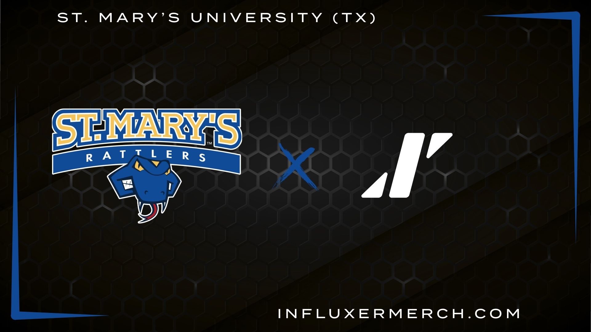 Black Graphic with the St. Mary's and Influxer logos in the center