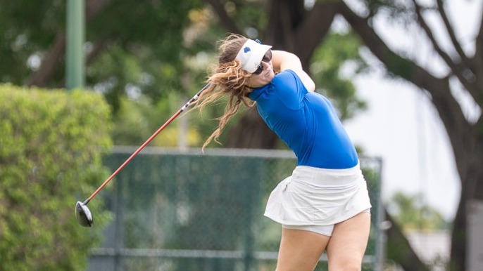 Sabree Lefebvre tees off.