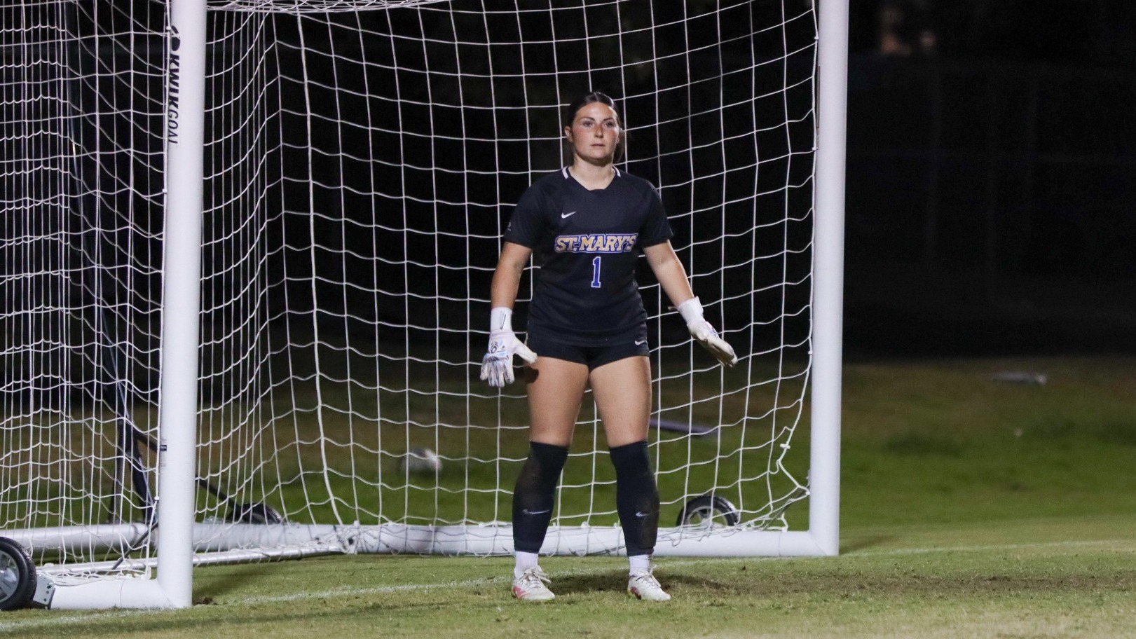 Callie Gilliam stands in goal, waiting for the play to head her way.