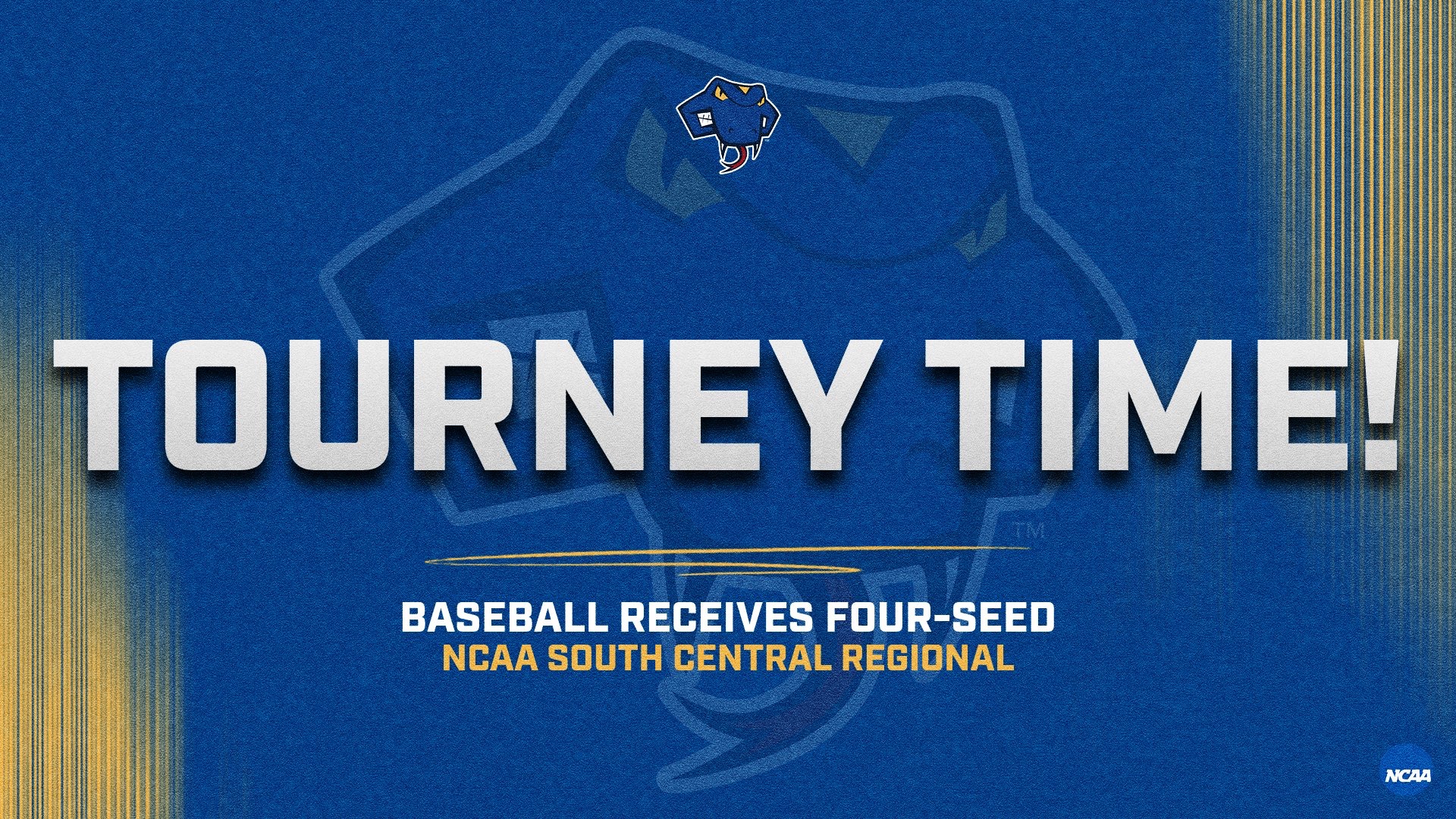 Graphic with the Rattler head in the middle and the words Tourney Time! over the top. Underneath are the words 