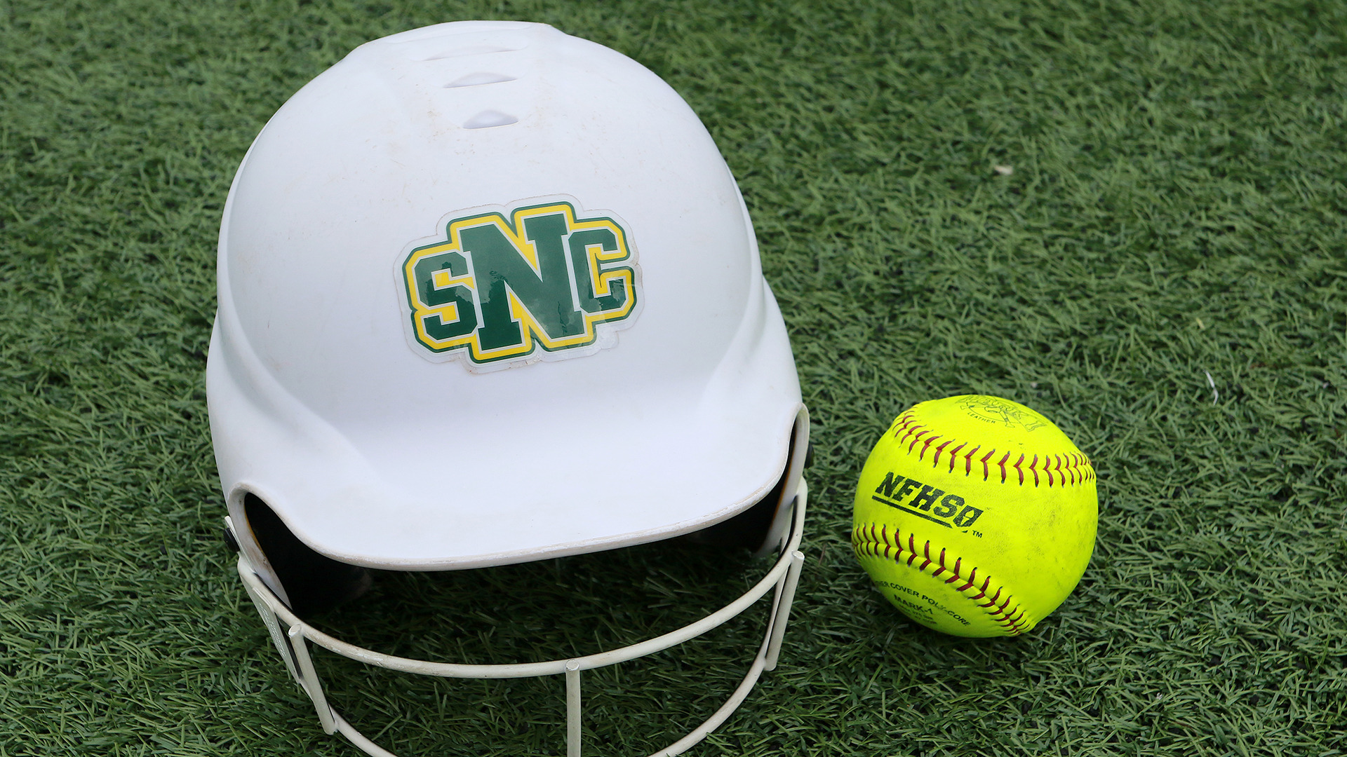 Softball Helmet & Ball