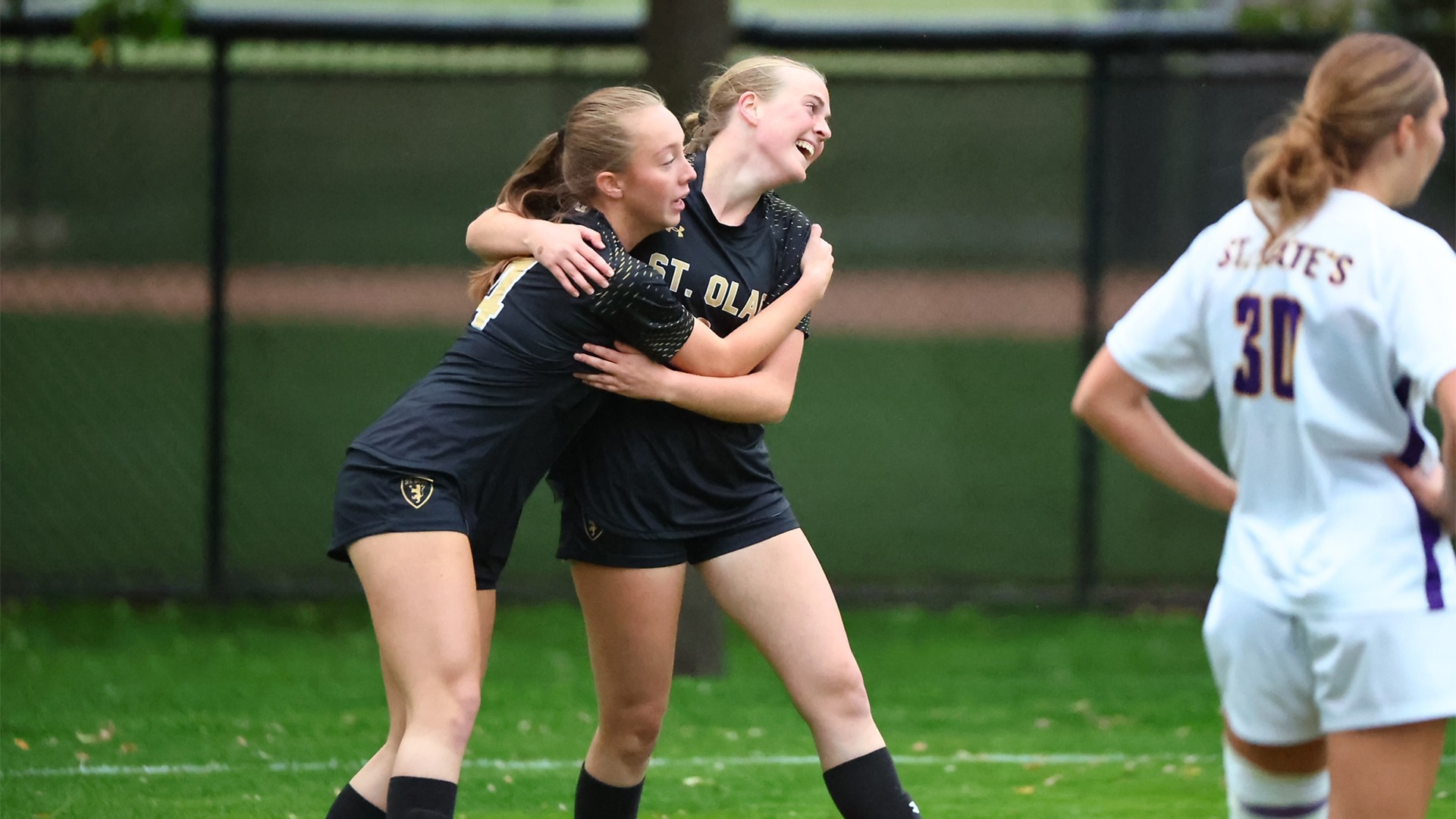 Aida Engle celebrates her goal.