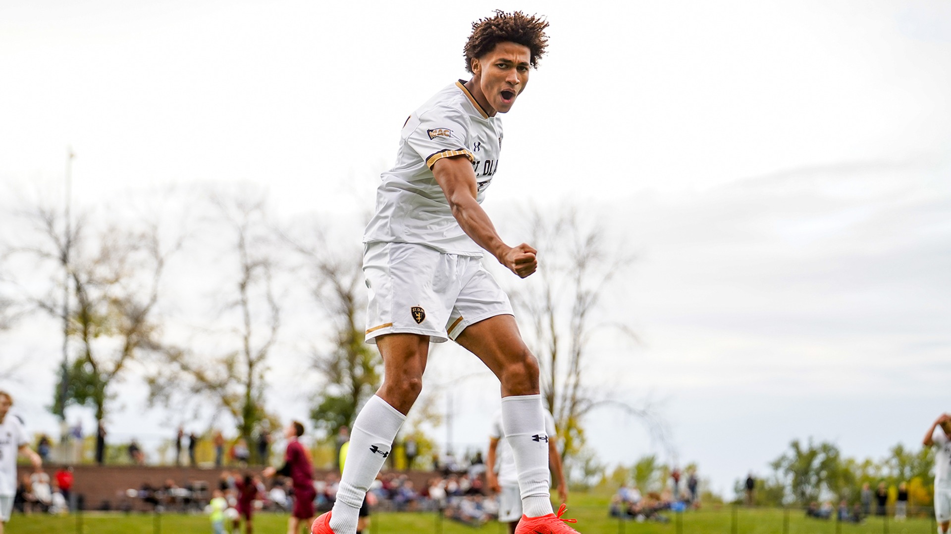 Kymani Chitulangoma celebrates his goal.
