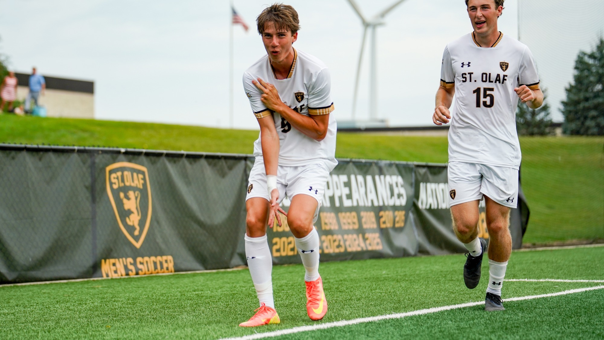 Jack Soares celebrates a goal.