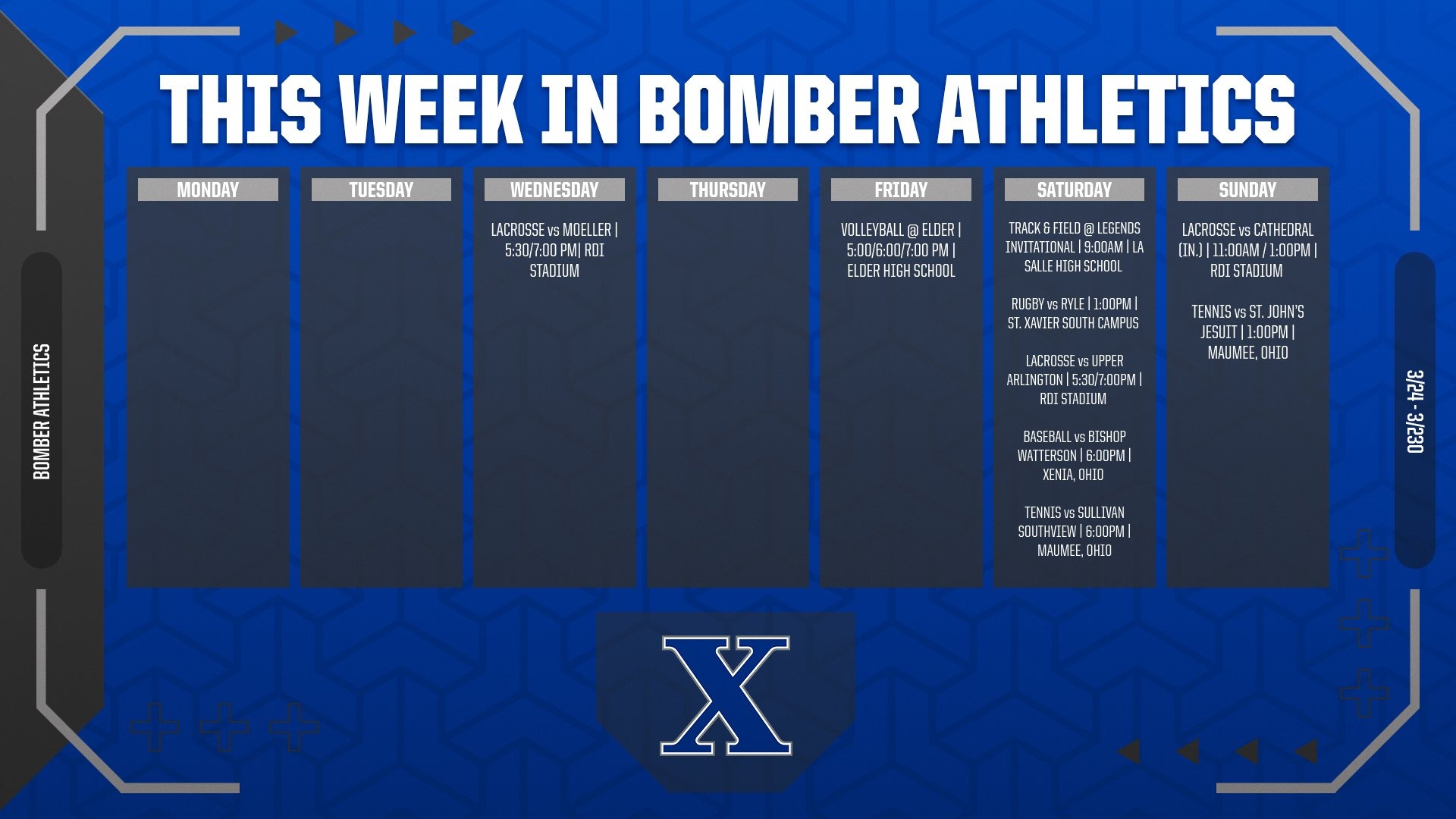 Weekly Calender Mar. 24 - 30