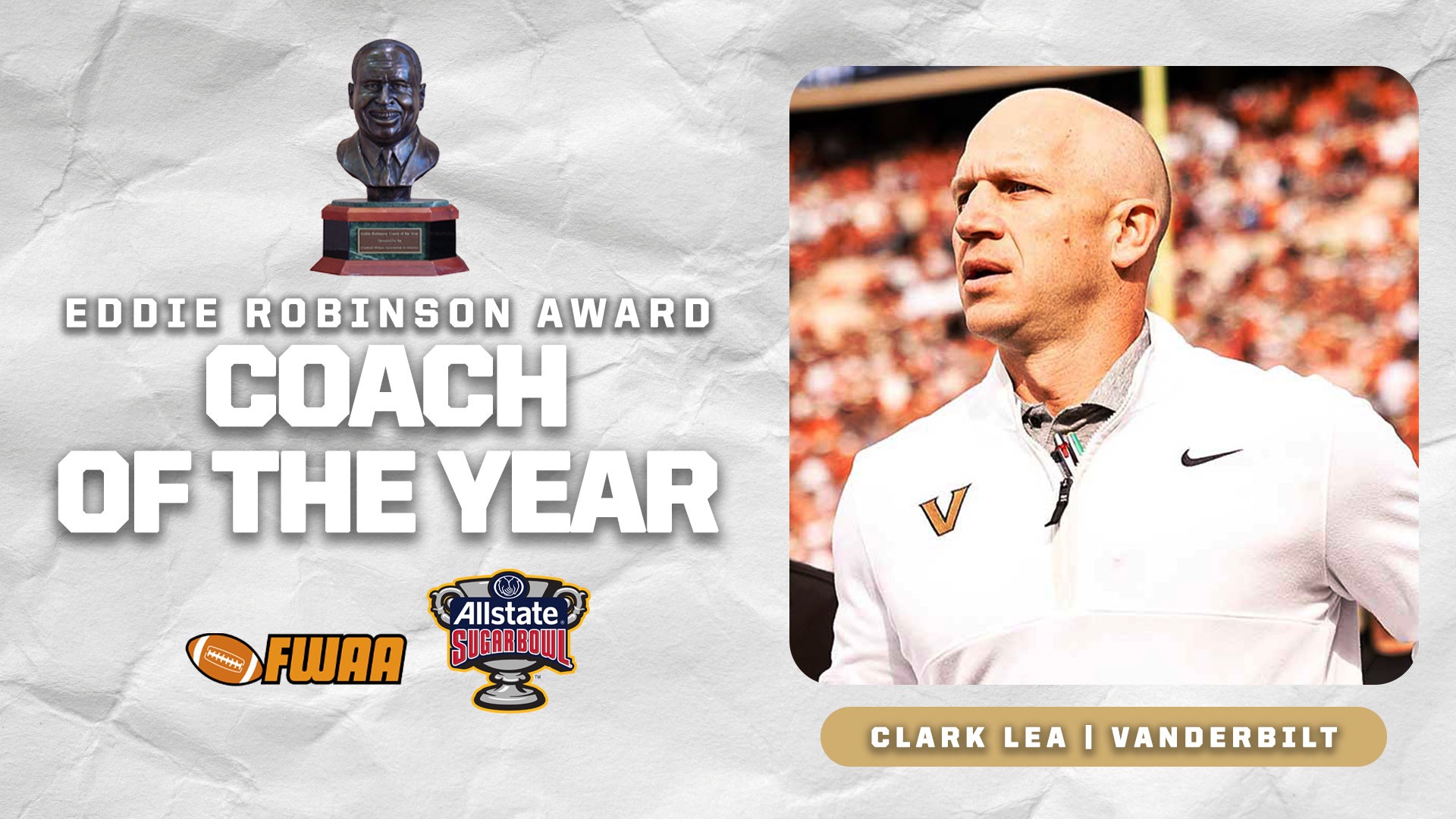Clark Lea, Vanderbilt - Eddie Robinson Award 2025
