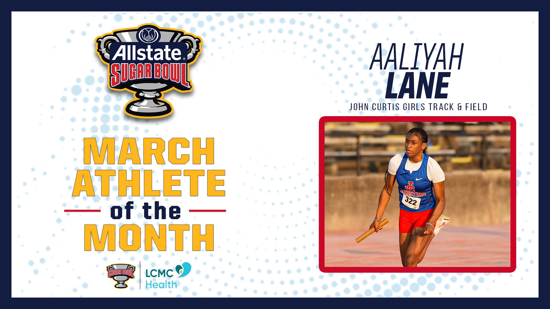Aaliyah Lane, Athlete of the Month, March 2026