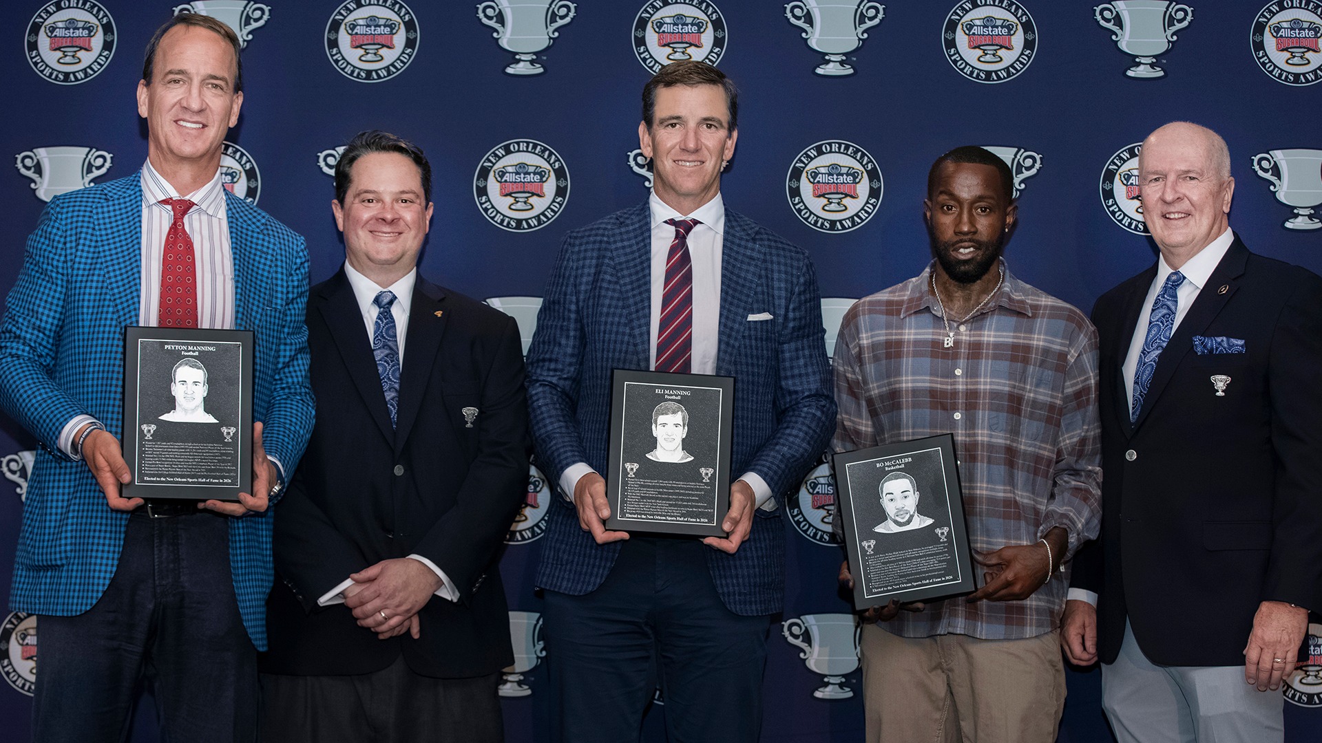 Class of 2026 New Orleans Sports Hall of Fame (Peyton Manning, Eli Manning, Bo McCalebb)