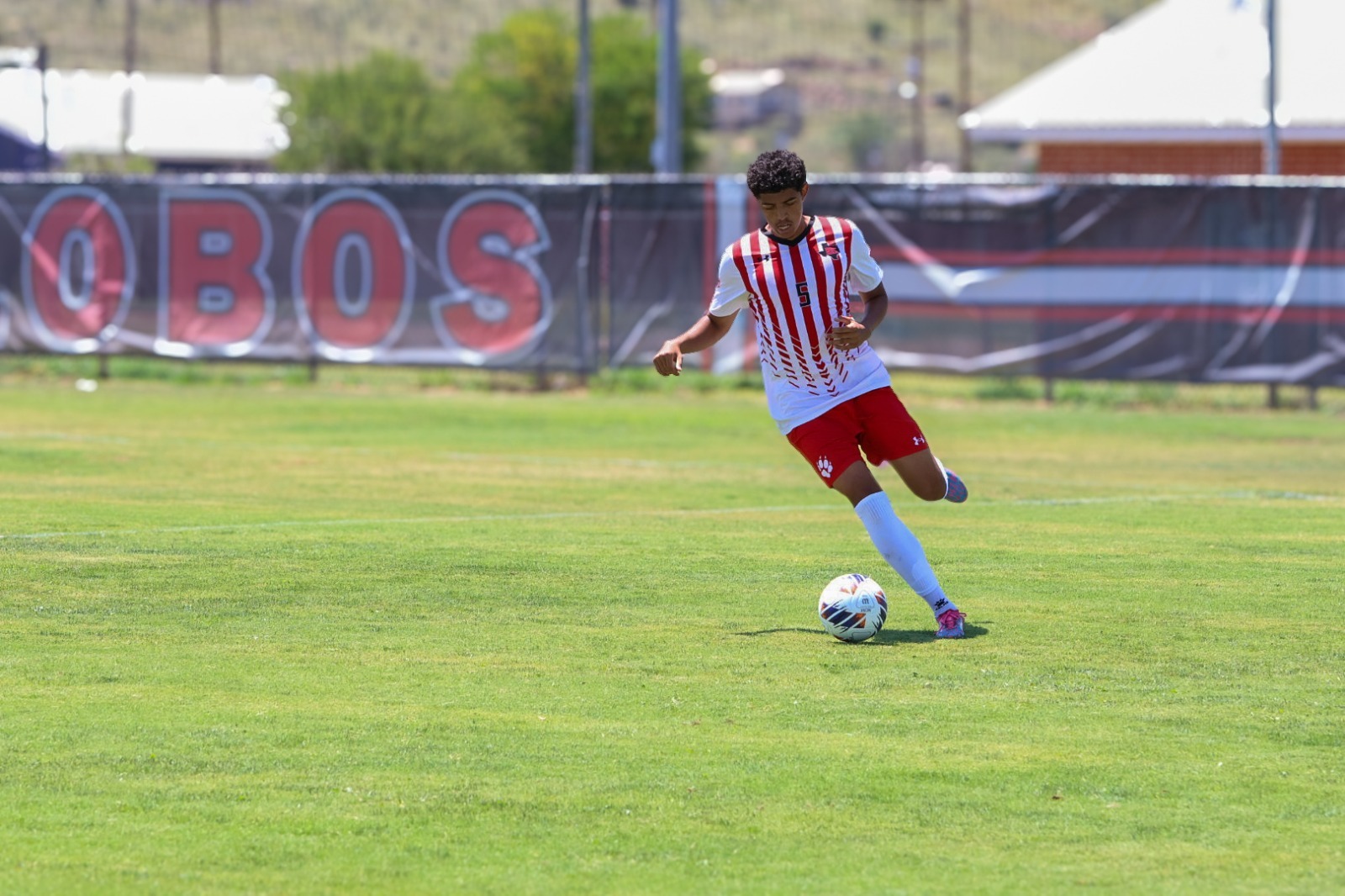 26 MSOC Mohamed Aljishi moves the ball downfield