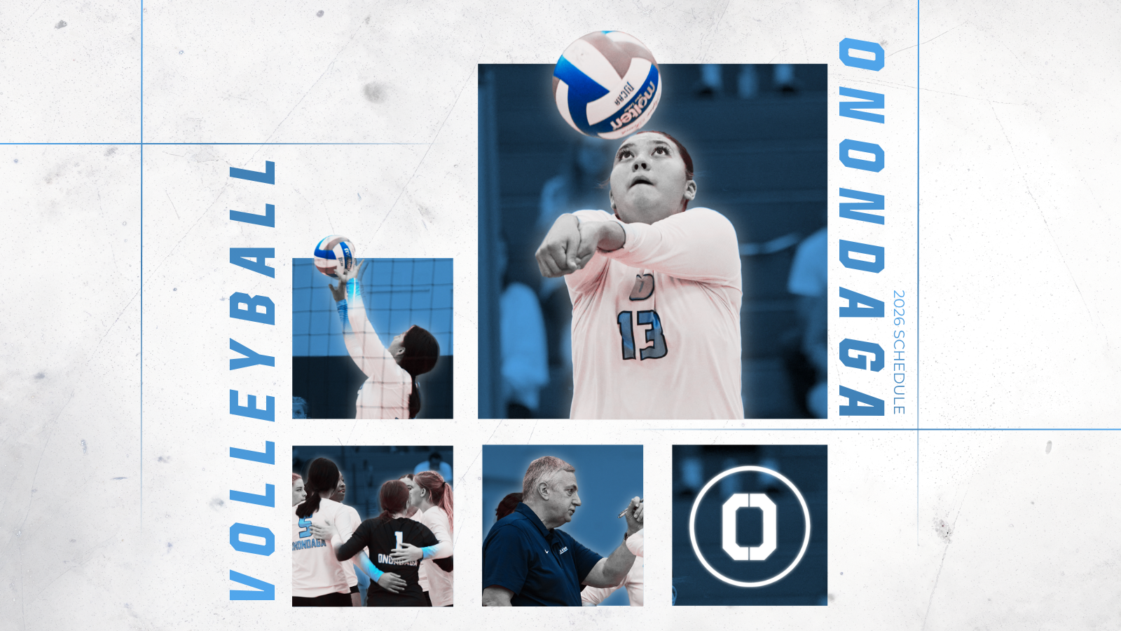 A volleyball player in a blue shirt stands with a volleyball, demonstrating focus and readiness for the match.