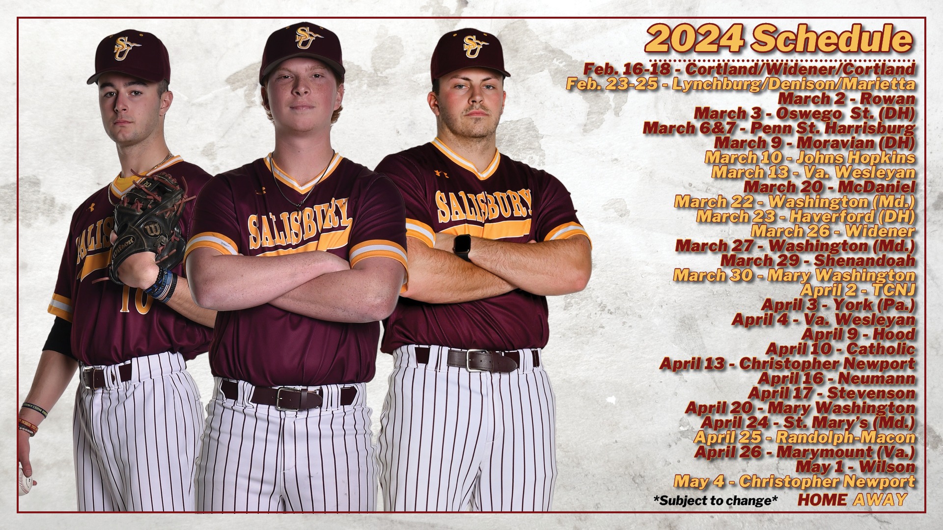 Baseball rolls out 2024 schedule Salisbury University