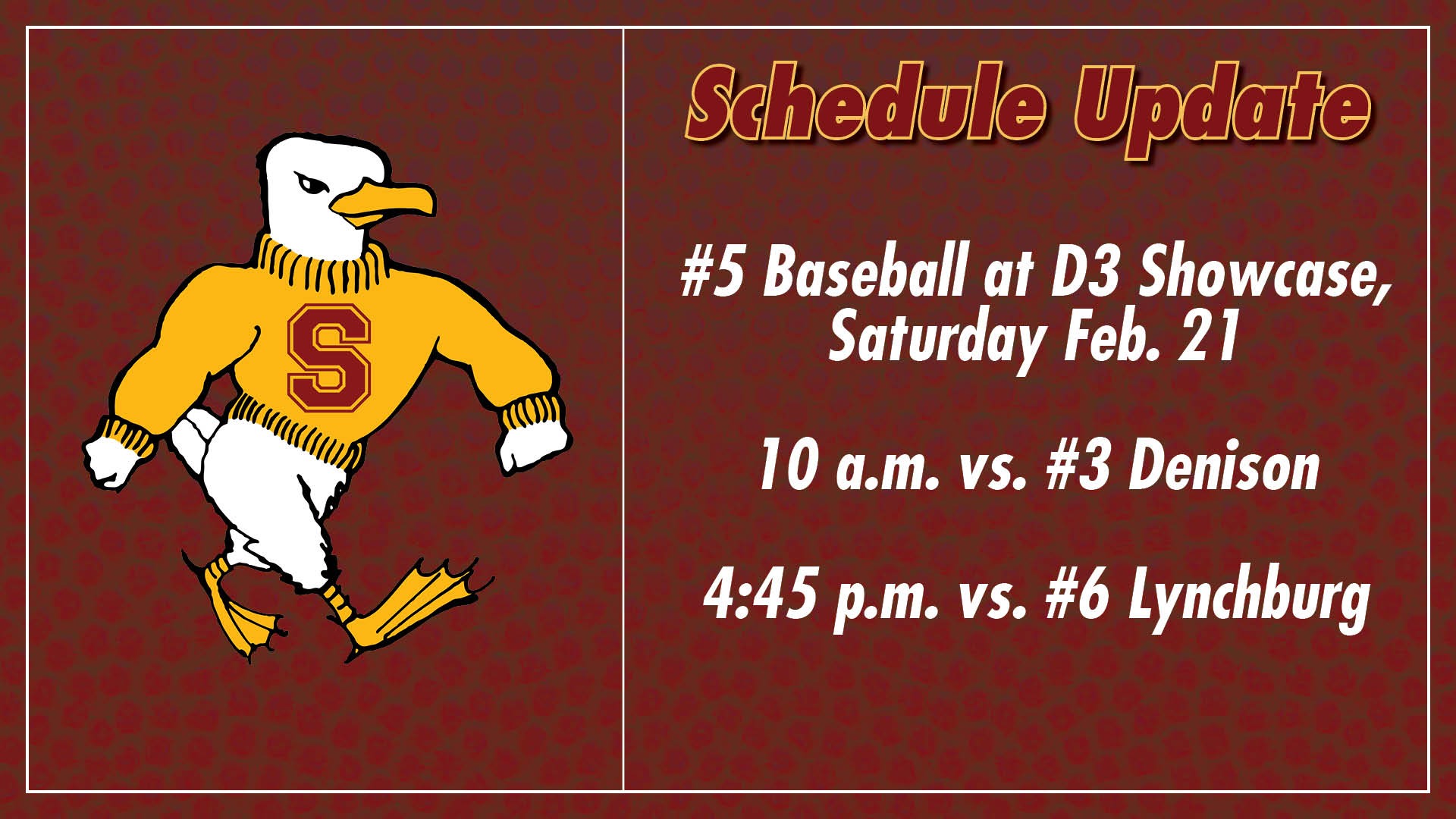 BSB Schedule Change, 2-20-26