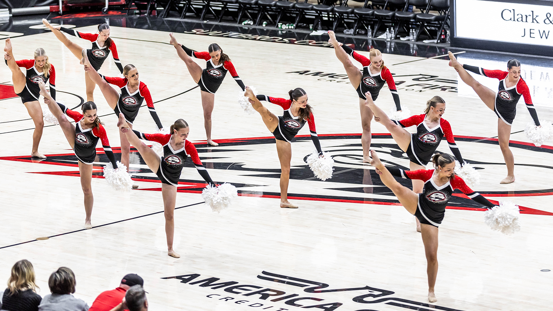 Dance Team on the floor at basketball game
