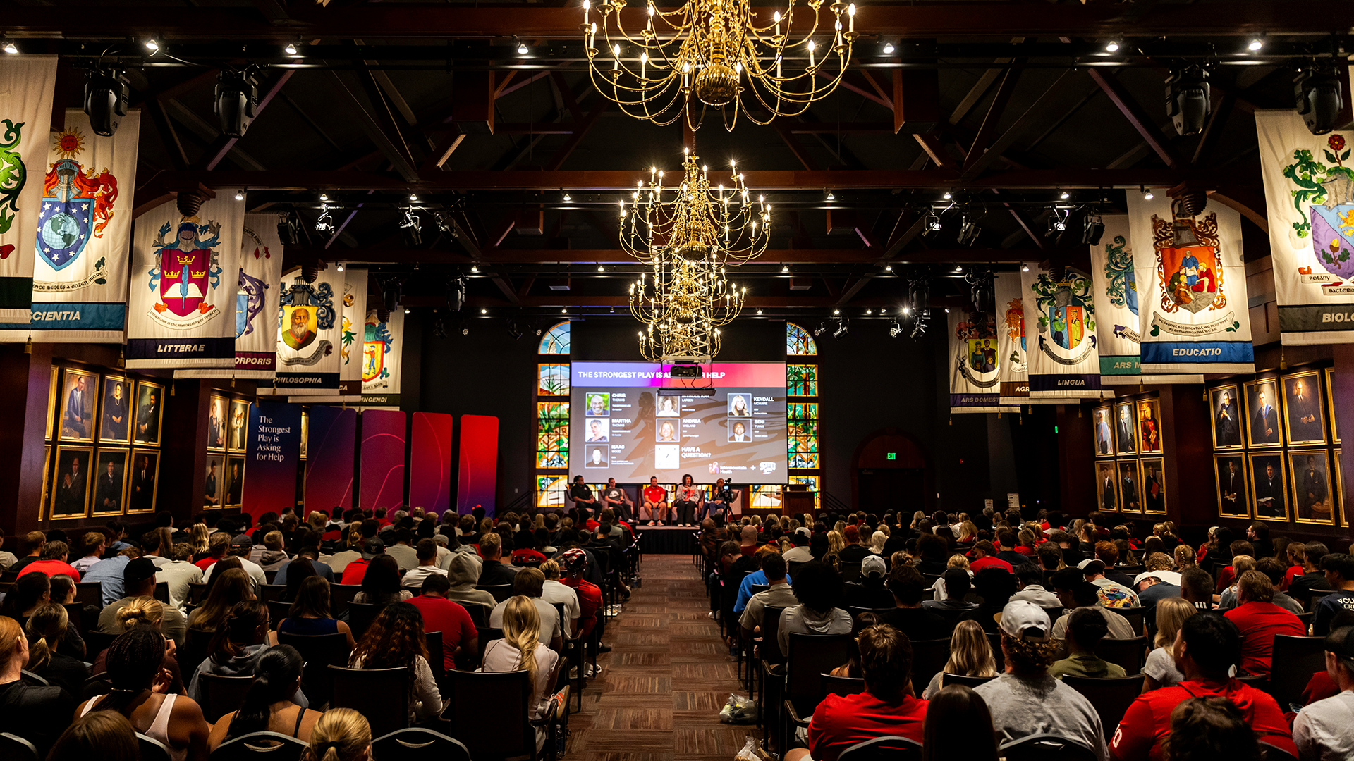 The Strongest Play Event photo showing the crowd and speakers
