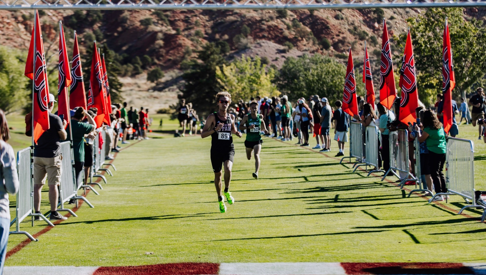 Logan Peel crossing the line for a fifth-place finish
