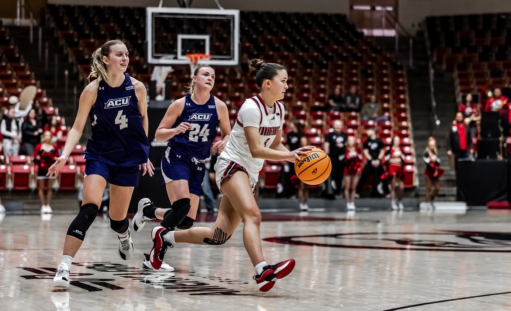 Sierra Chambers dribbles