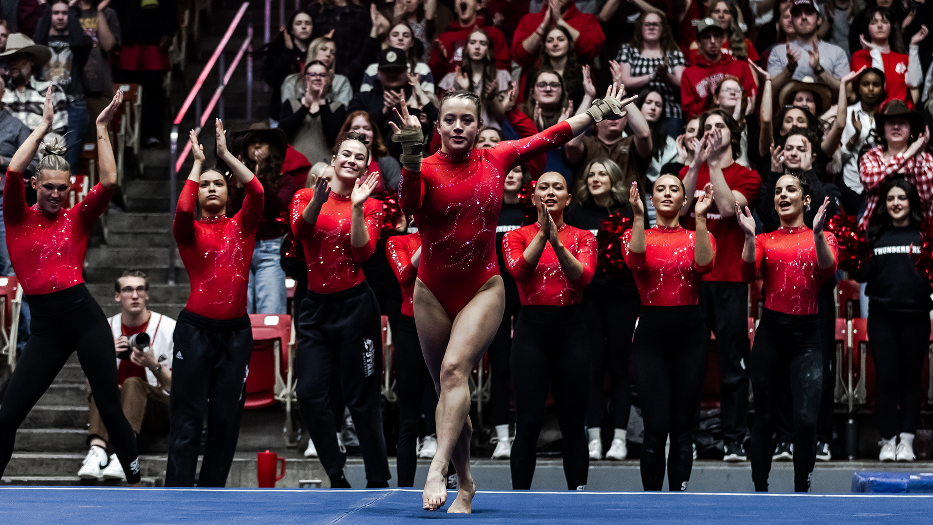 Berlin Hall on the floor prep for leap