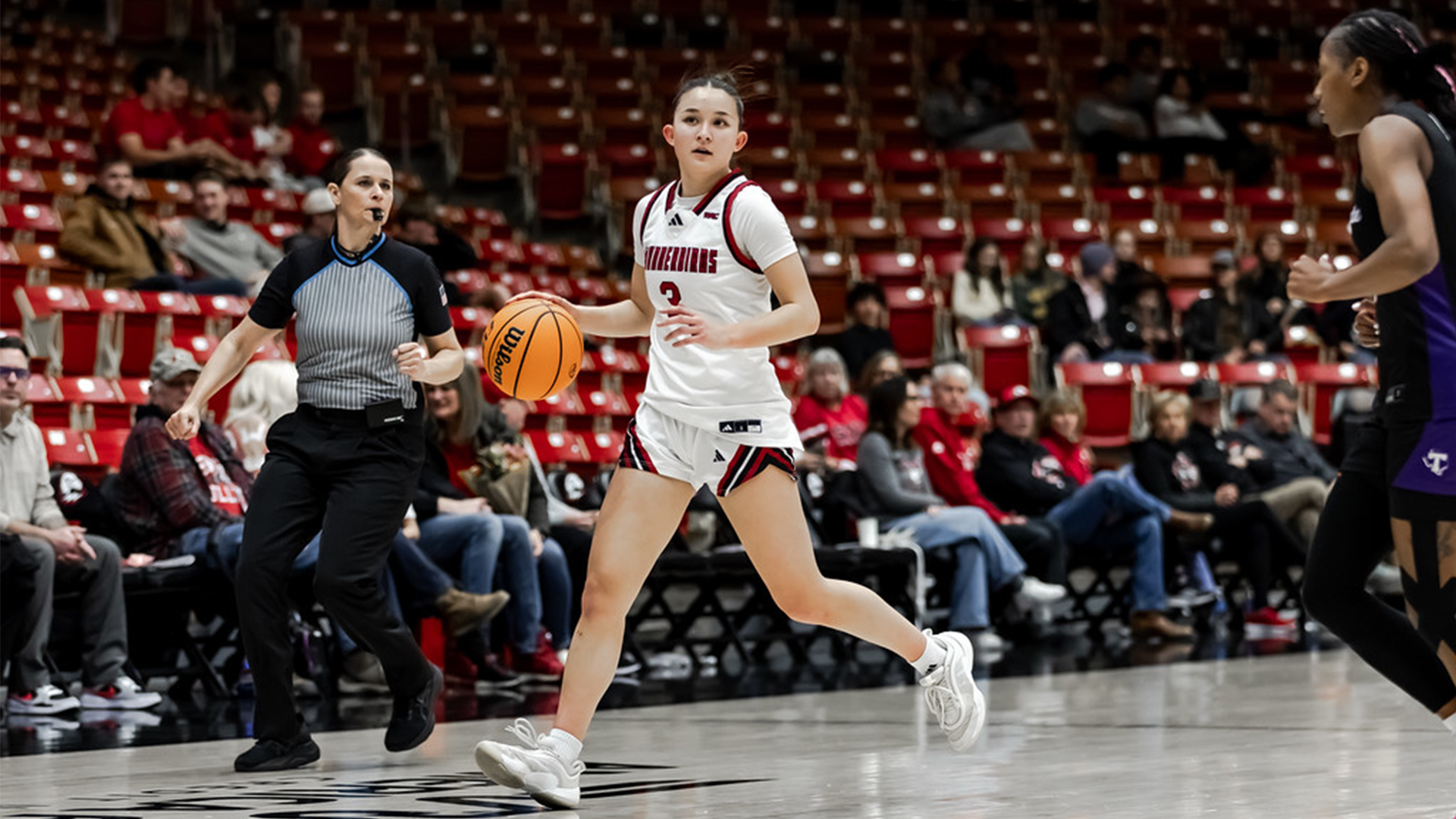 Sierra Chambers brings the ball up the court