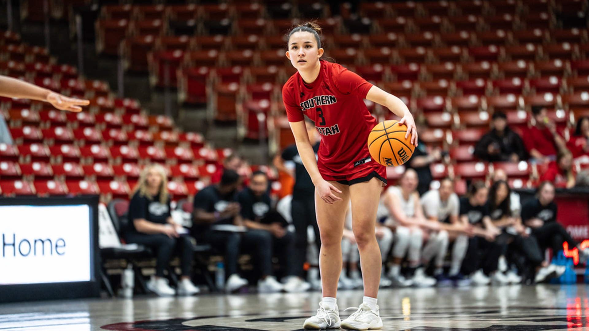 Sierra Chambers dribbles