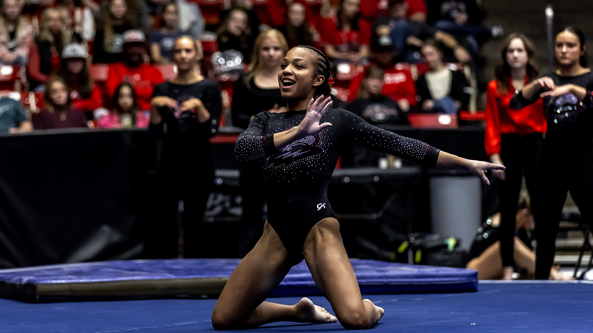 Niya Randolph on the floor