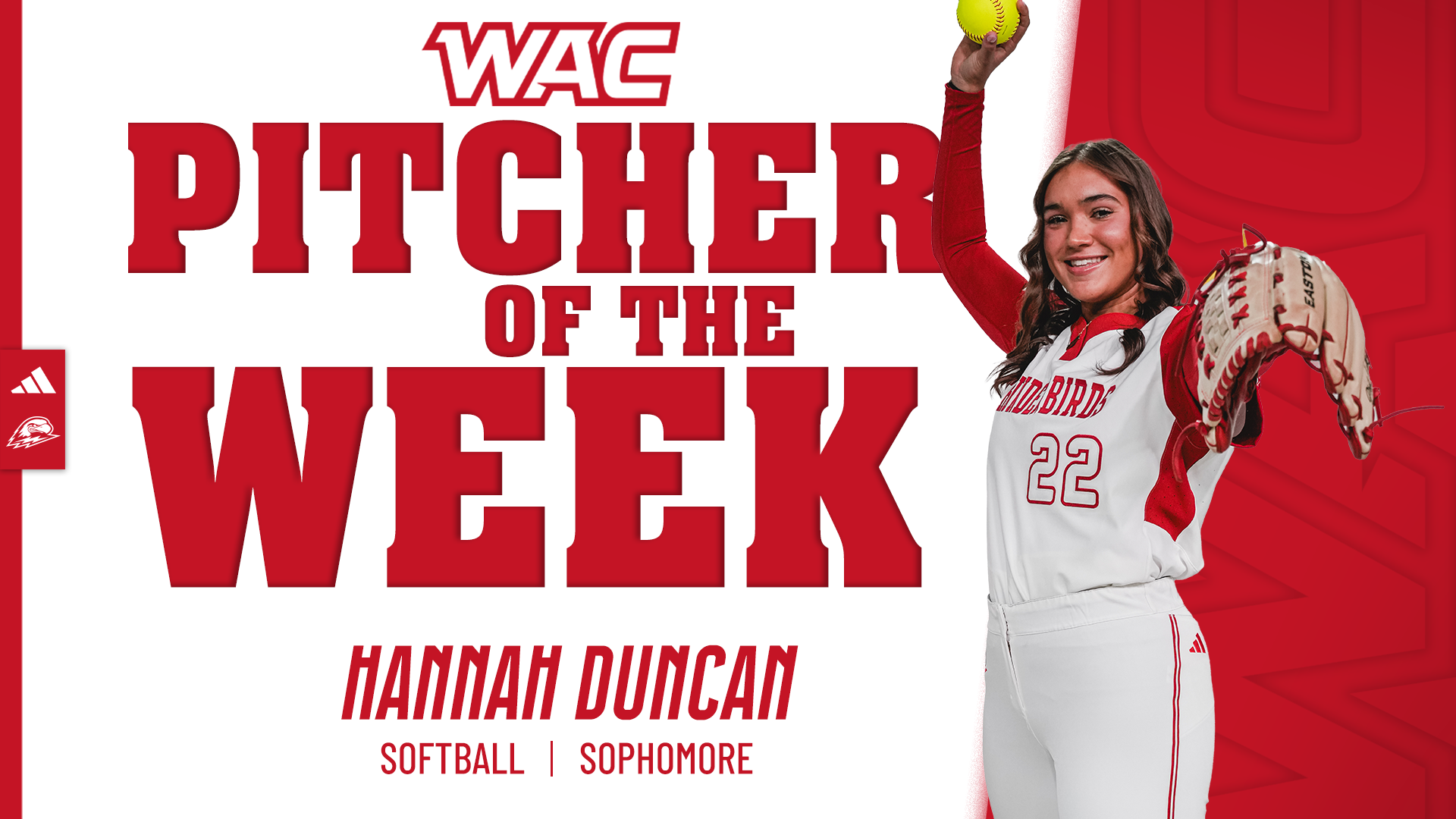 Pitcher of the week graphic for Hanna Duncan