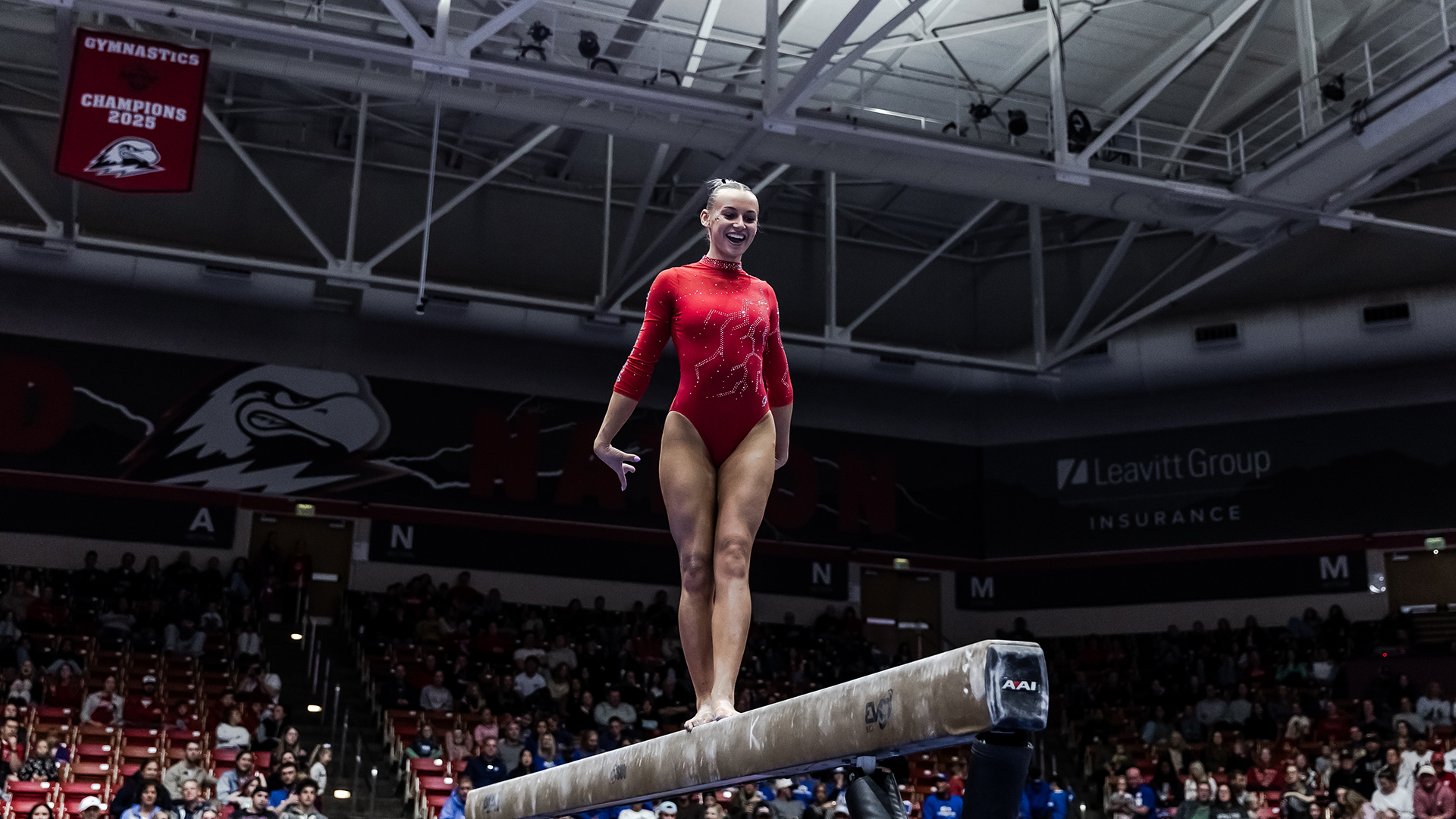 Elliot Bringhurst on the beam for the T-Birds
