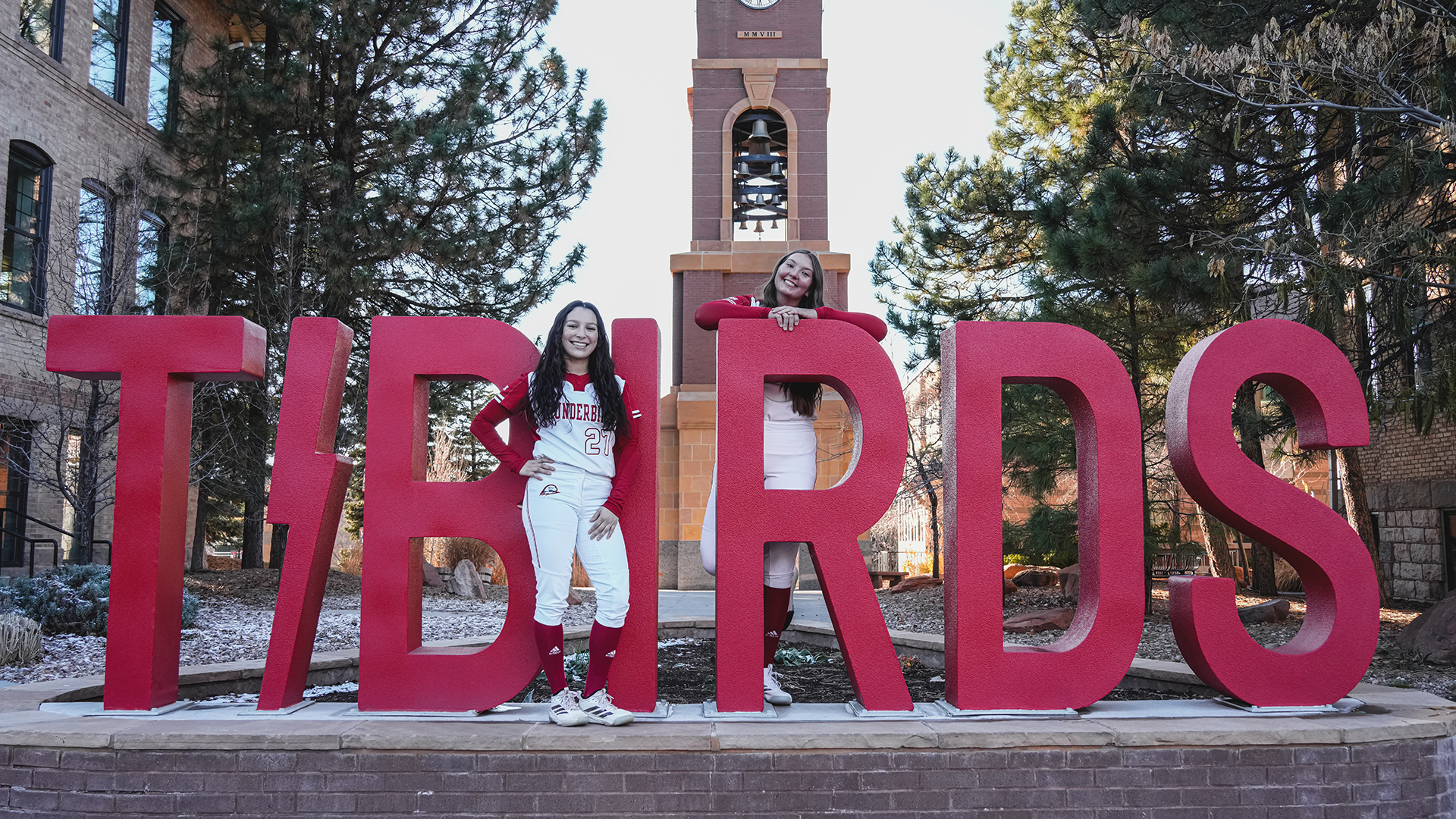 2026 Seniors Alayah and Delaney at the Bell Tower