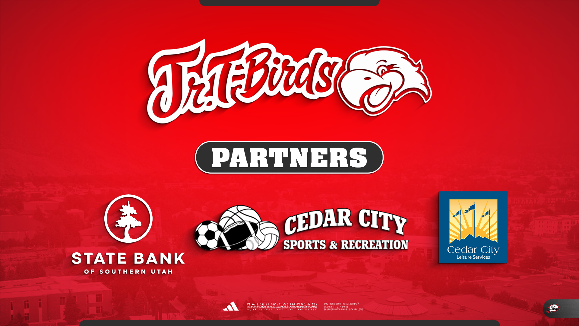 Jr. T-Birds Partnership graphic with State Bank of Southern Utah and Cedar City Sports and Recreation