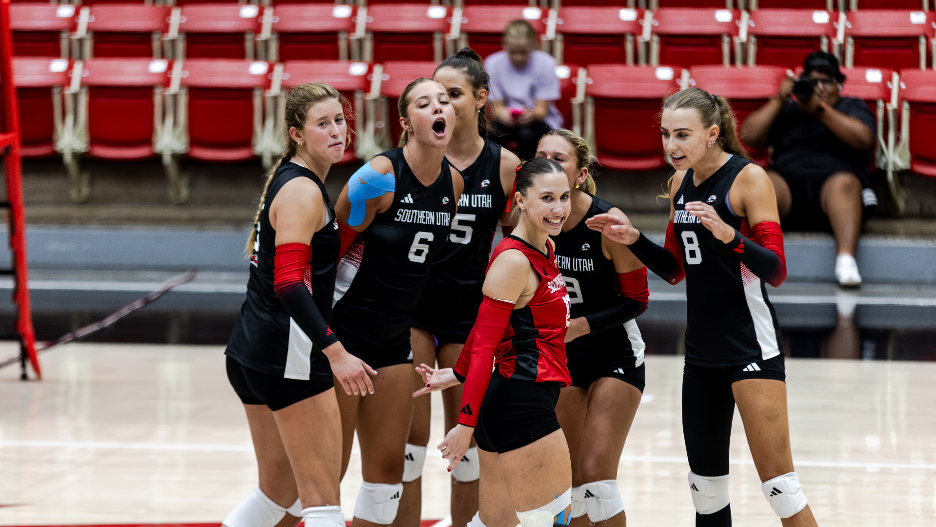 Volleyball Team Huddle/Celebration