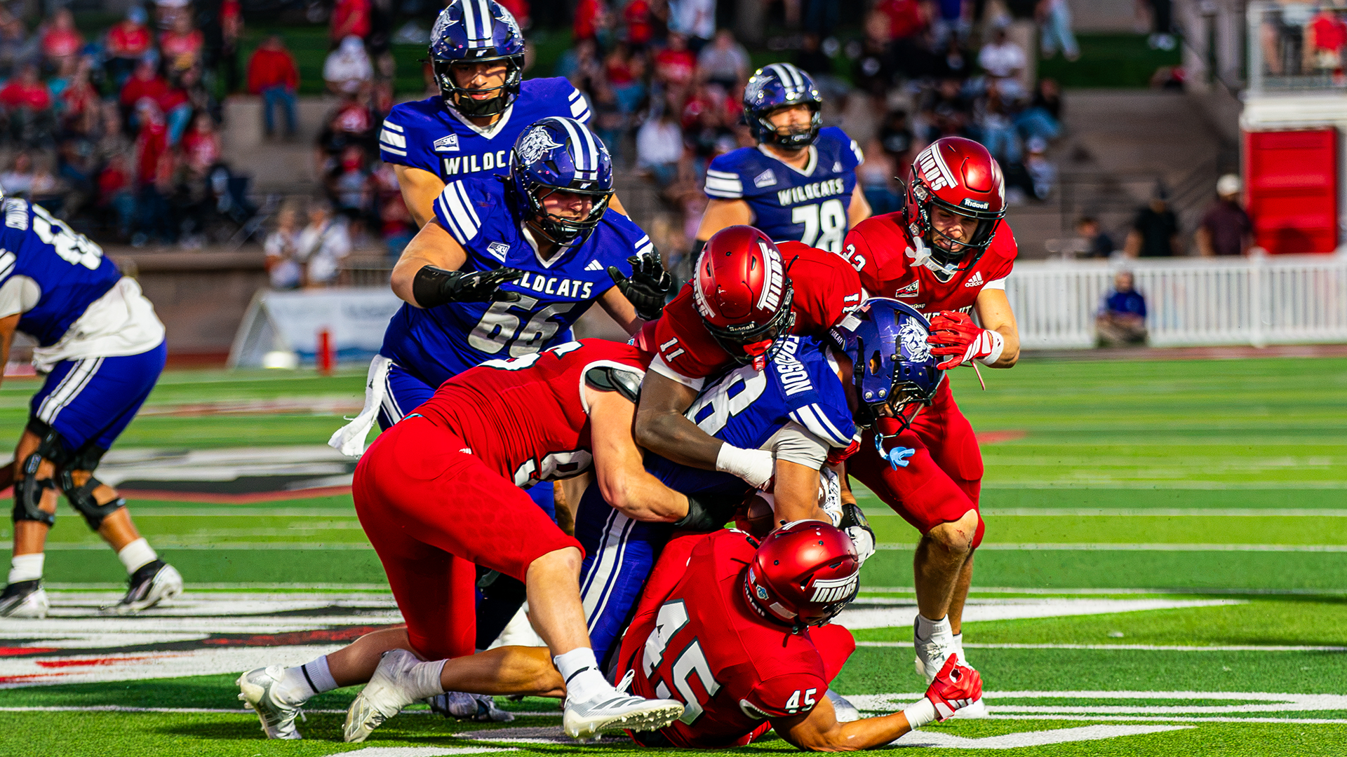 Team playing defense together