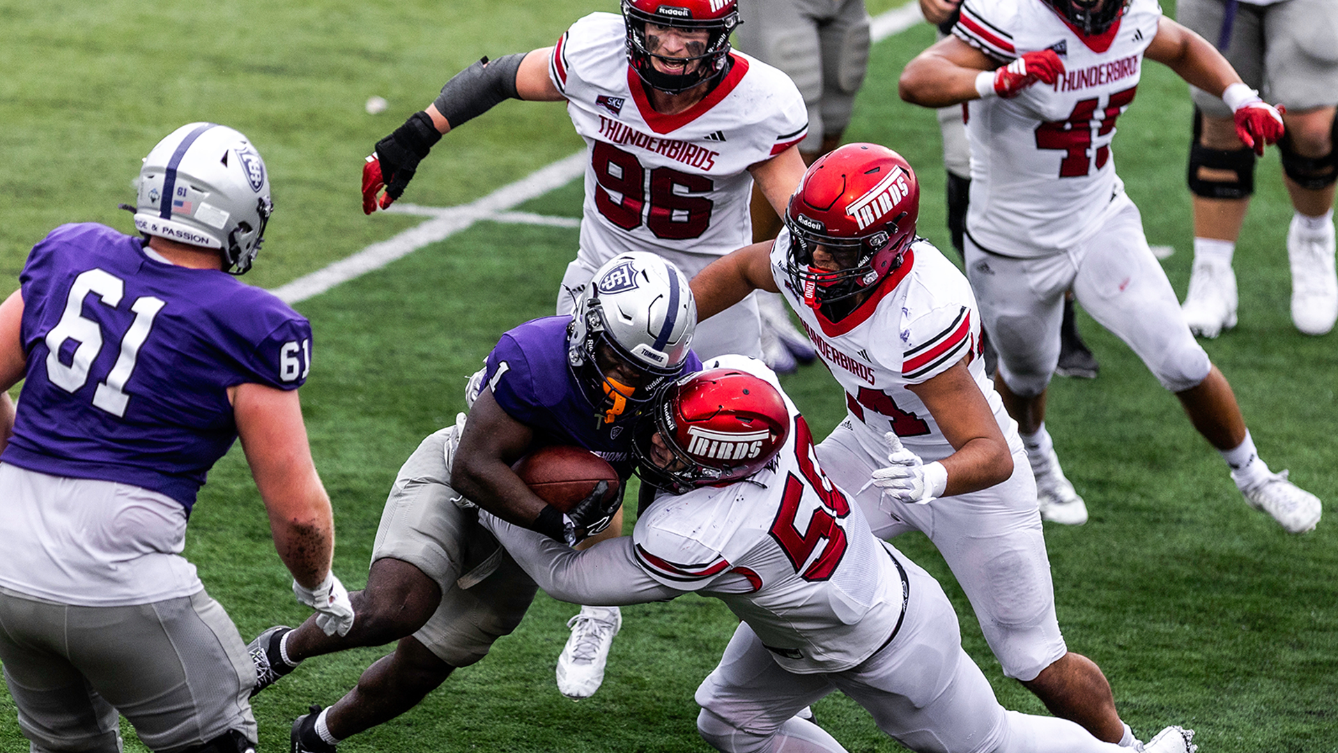 Rocky Shields on the tackle