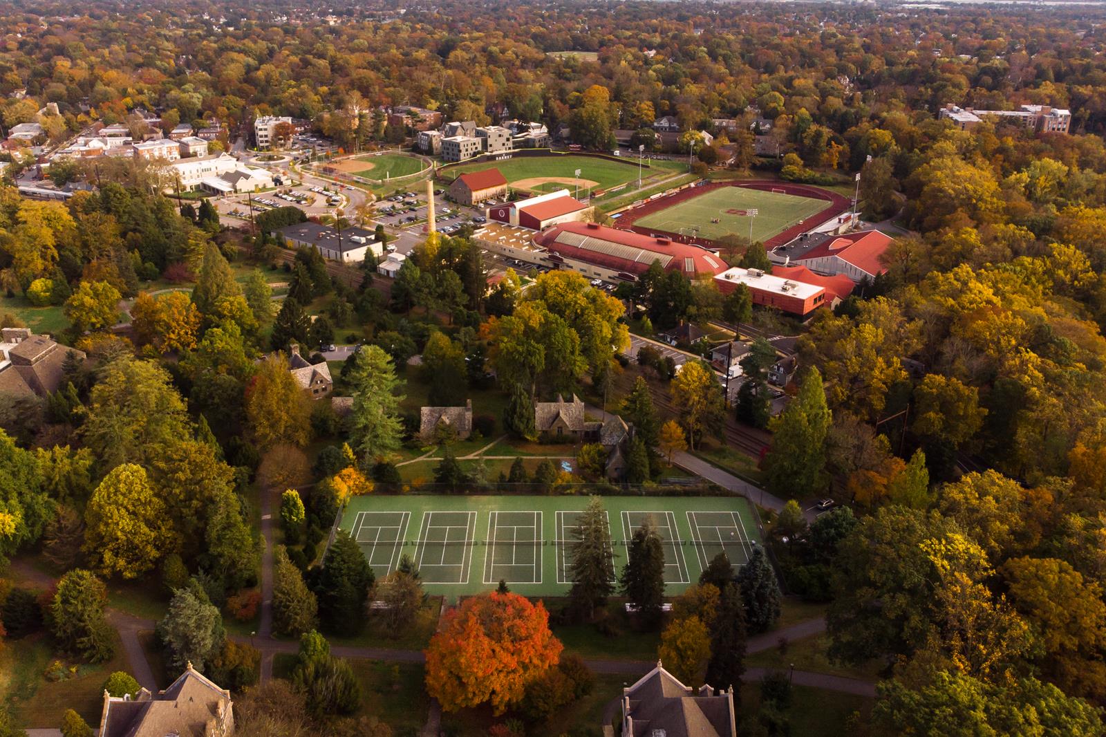campus drone photo fall 2020