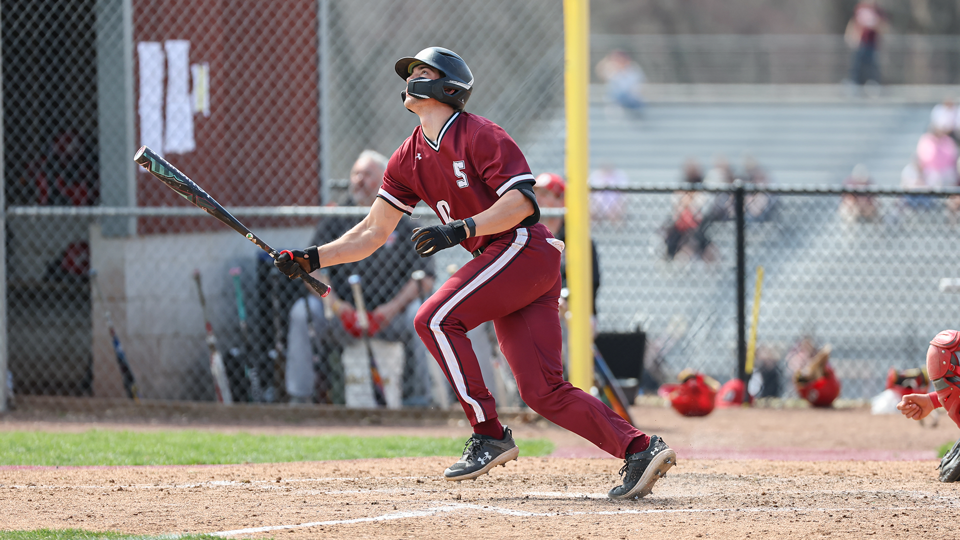 Johnston gets a hit against Dickinson