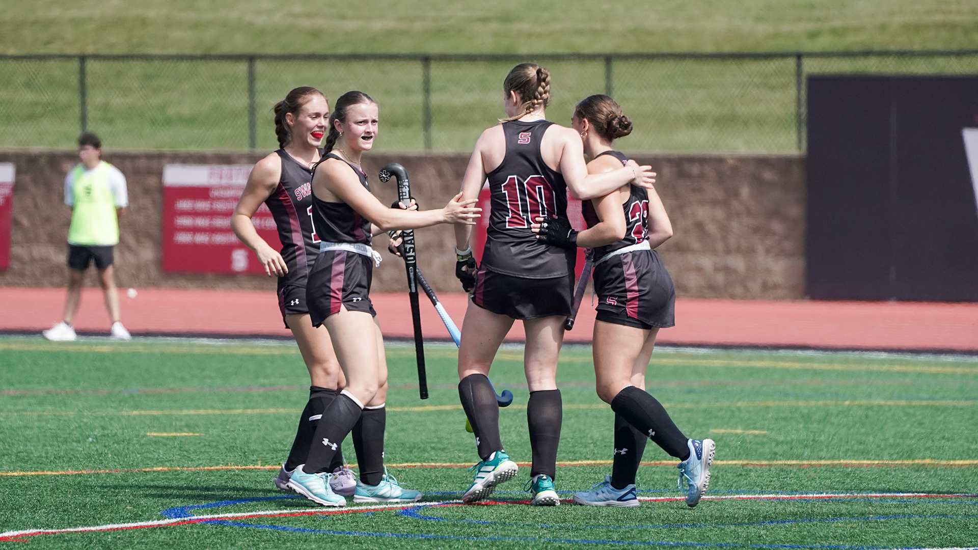 Jordan celebrates goal with her teammates