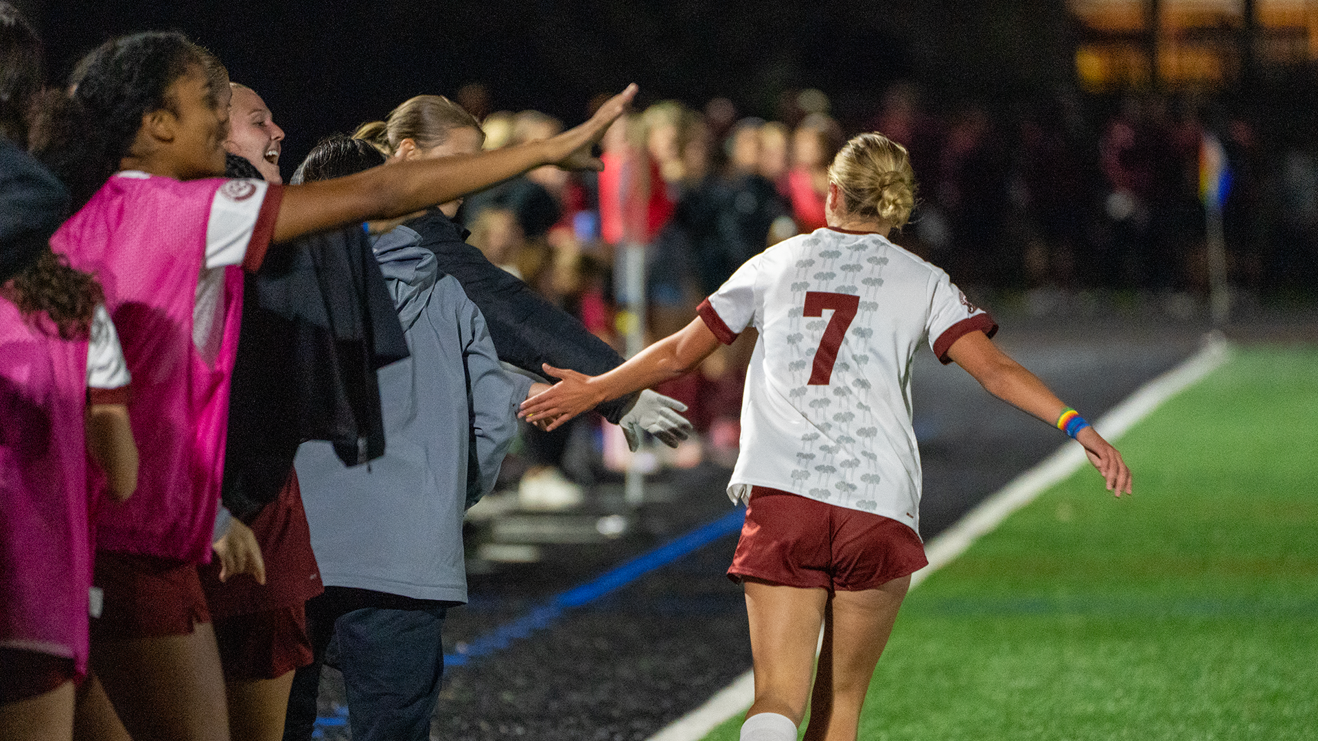Reed celebrates goal with bench