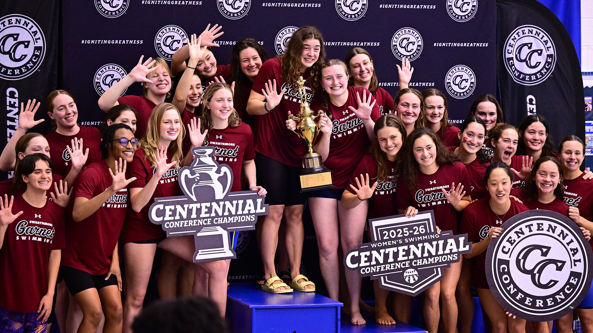 Women's Swimming wins fifth-straight Centennial Championship