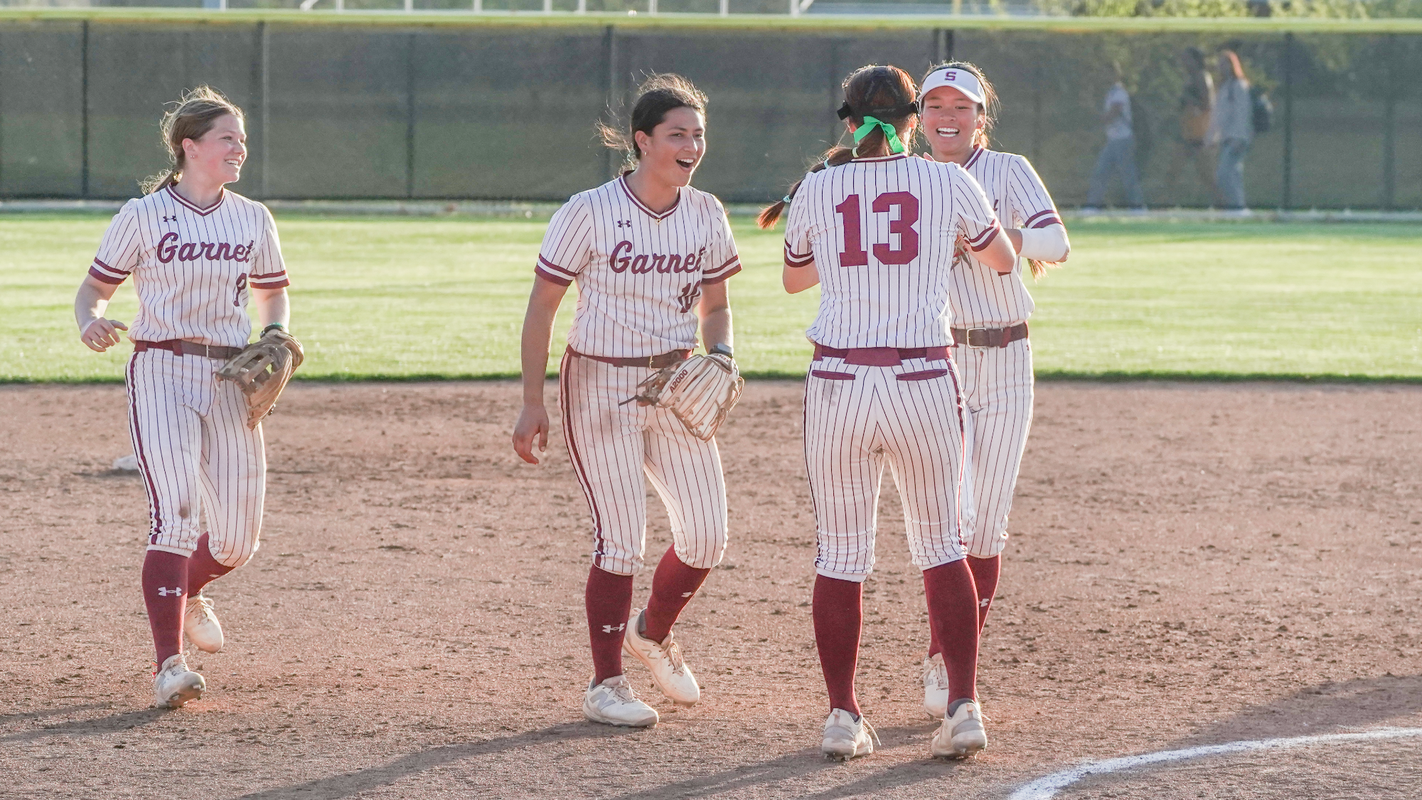 softball celebrates win over haverford