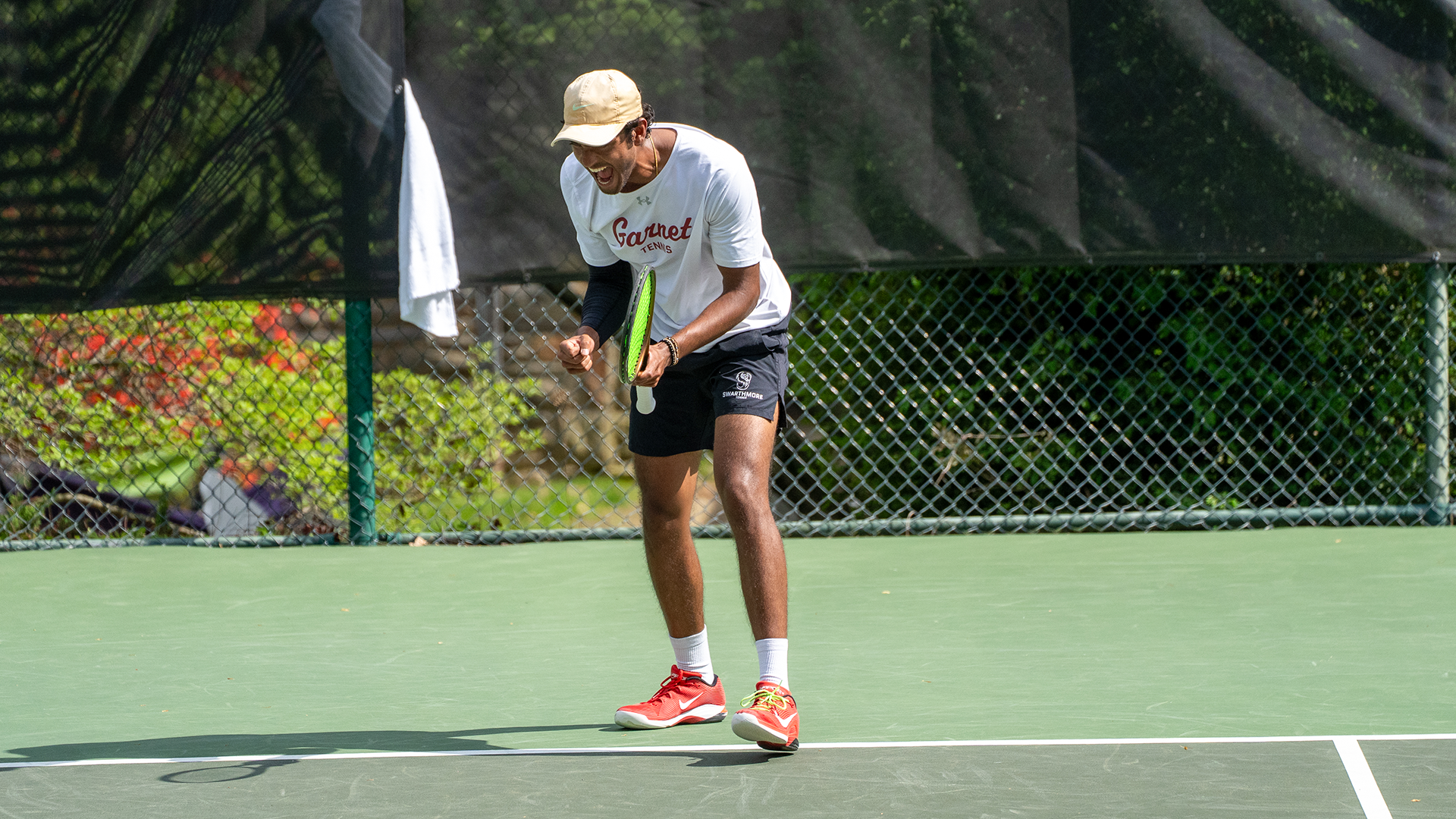 Koduri celebrates point in doubles