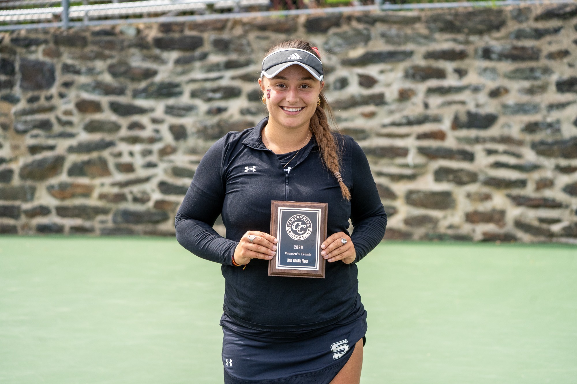 Lola Diaz with Centennial Tournament MVP plaque